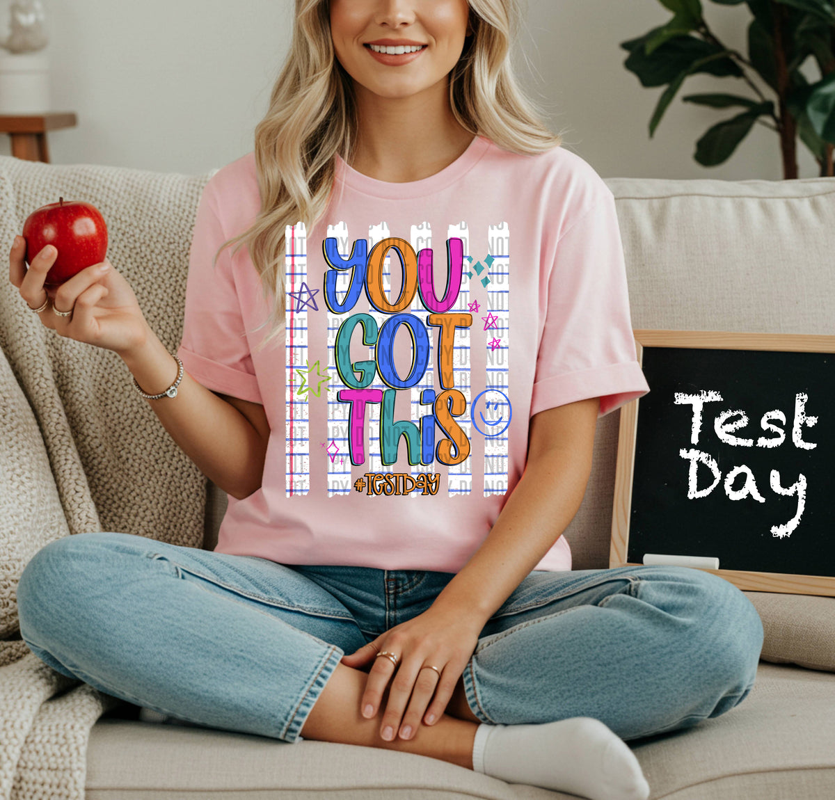 You got this multicolored happy face (Caplinger) DTF transfer
