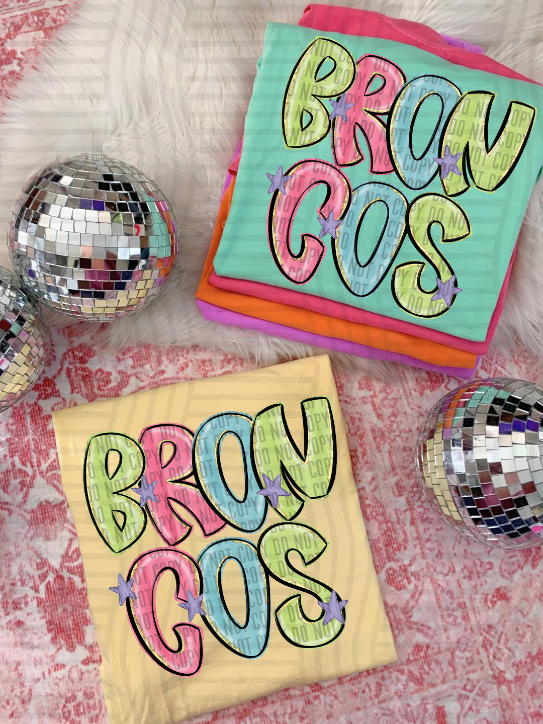 Broncos Glittery & Preppy Mascots (Caplinger) DTF transfer