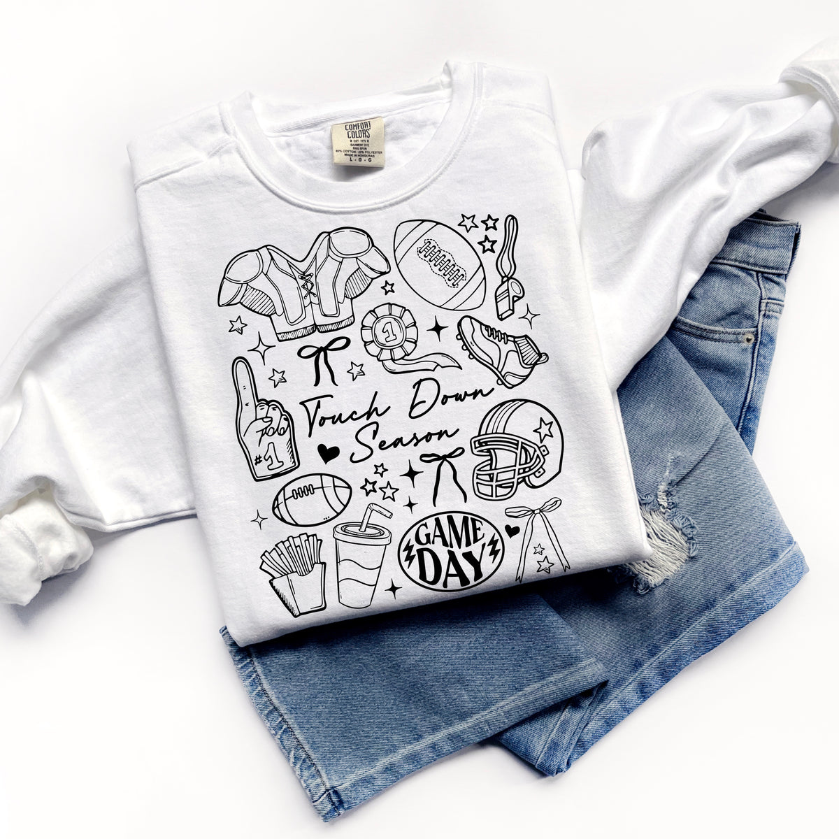 Touch Down Season Collage Black 111269 DTF transfer