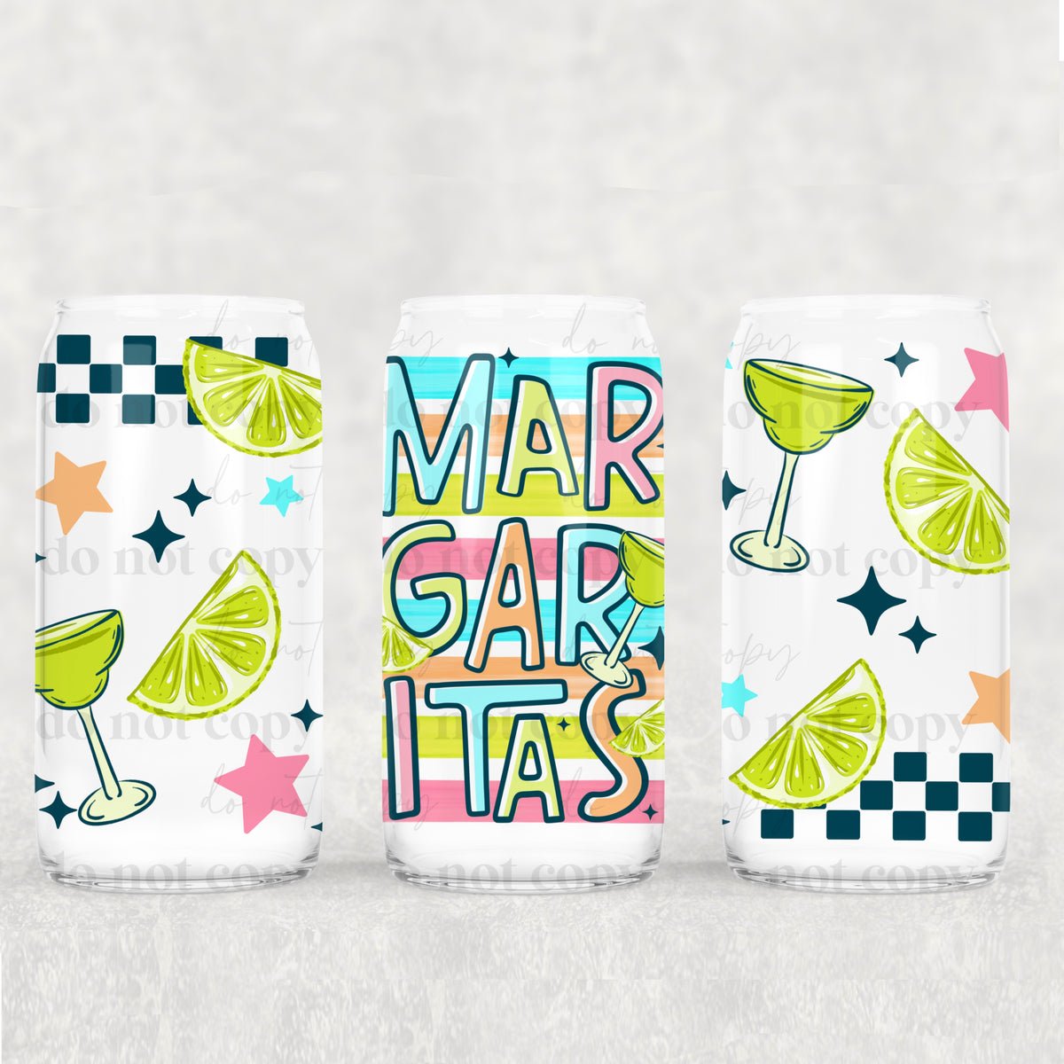 Margaritas stacked stripes (CSC) UV DTF WRAP