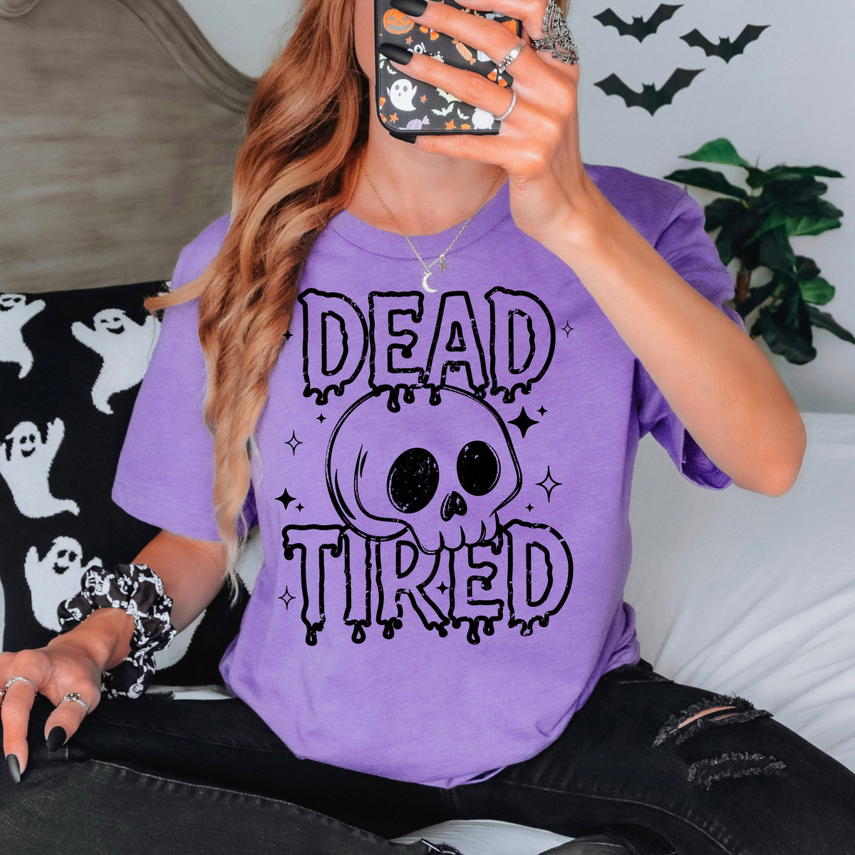 Dead tired skull (black) (CSC) DTF Transfer