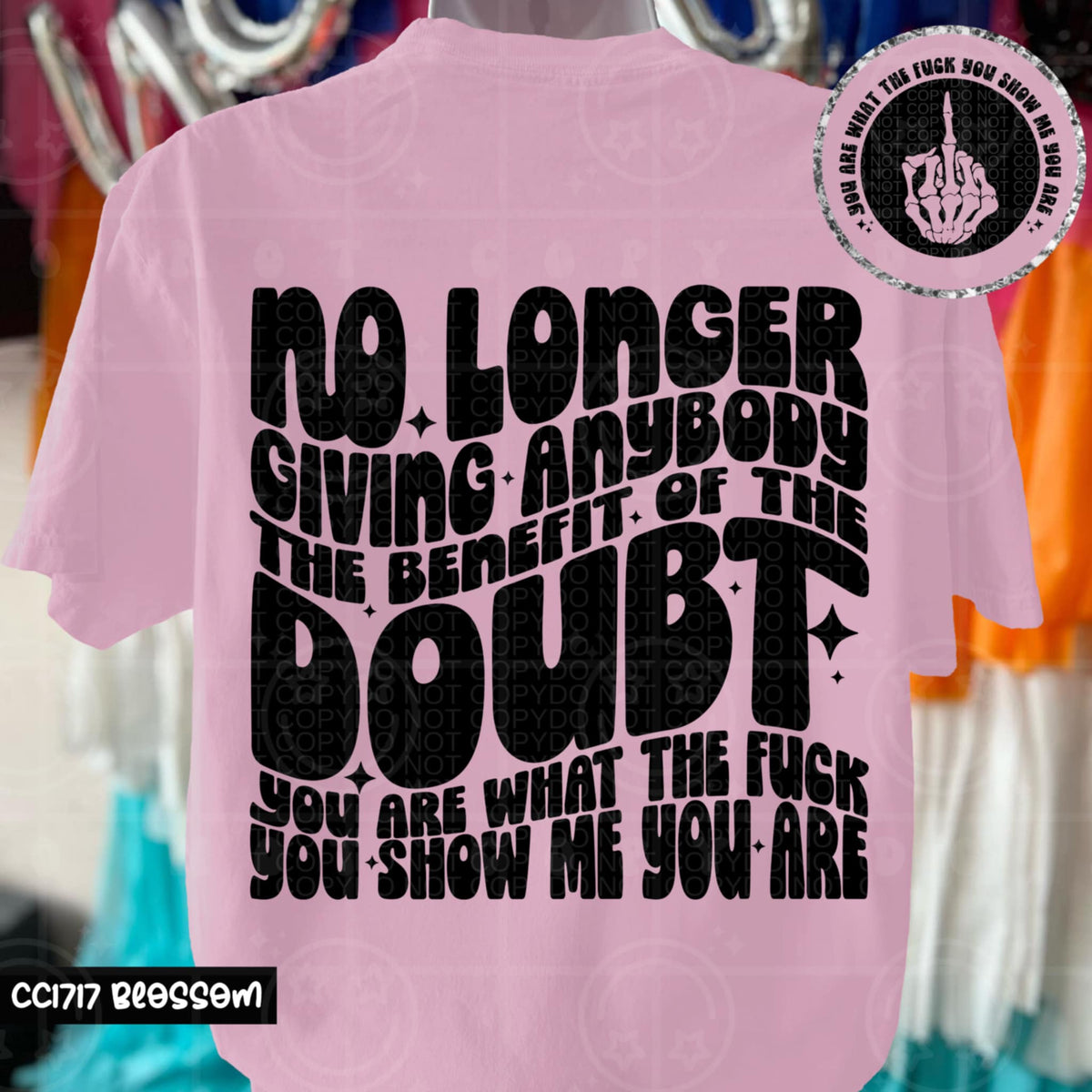 No longer giving anyone the benefit of the doubt BACK (HW) 95786 DTF transfer