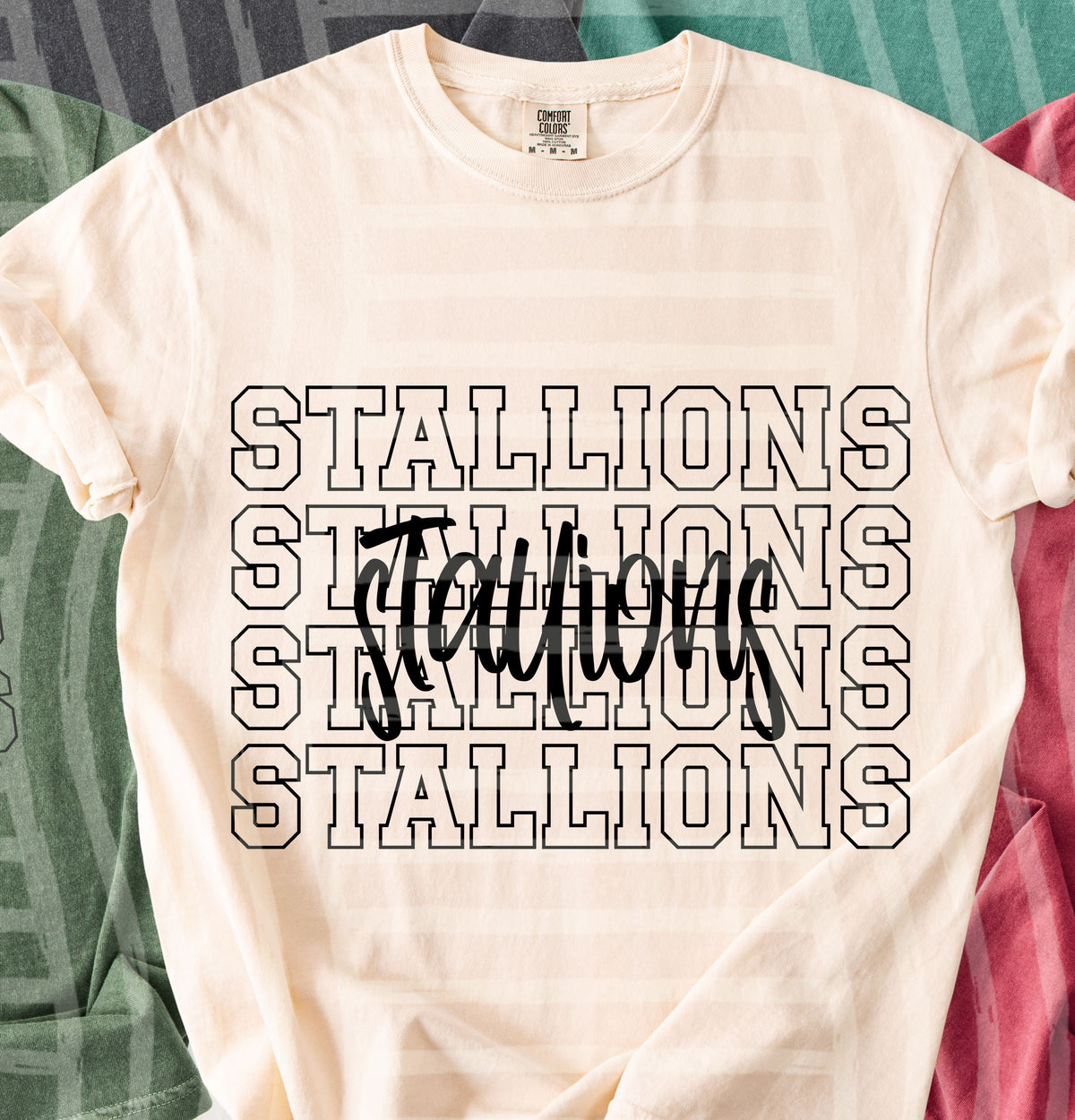 stallions simple stacked outlines (Caplinger) DTF Transfer