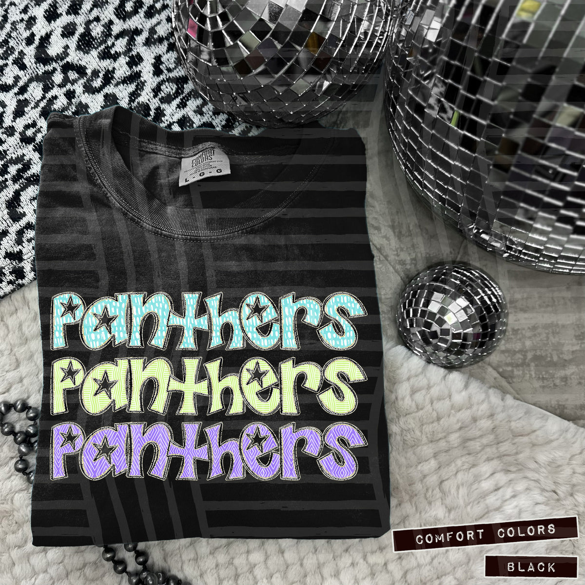 Panthers Pastel Star Stacked (Caplinger) 101653 DTF transfer