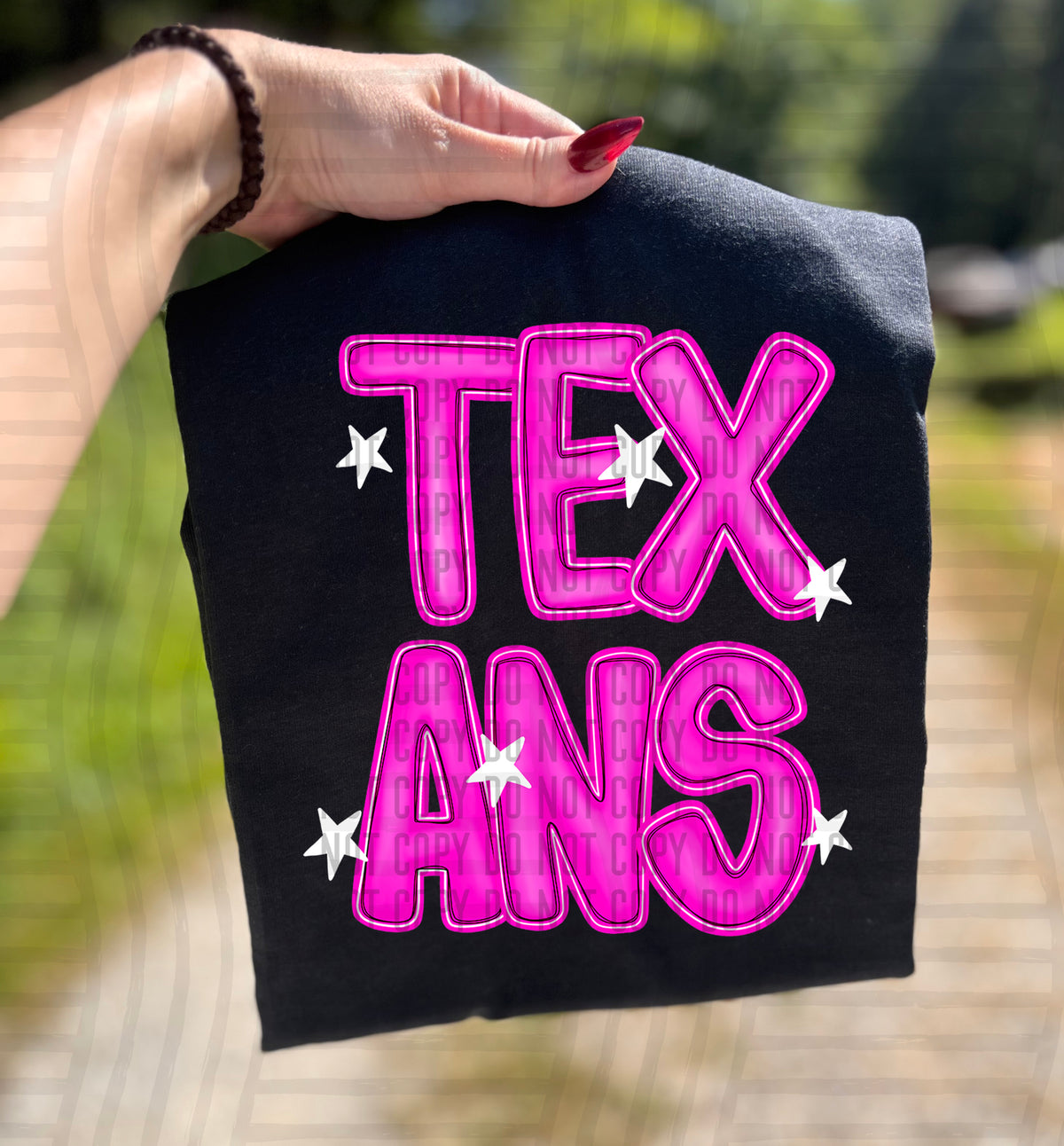 Texans Pink And Preppy Split 112955 DTF transfer
