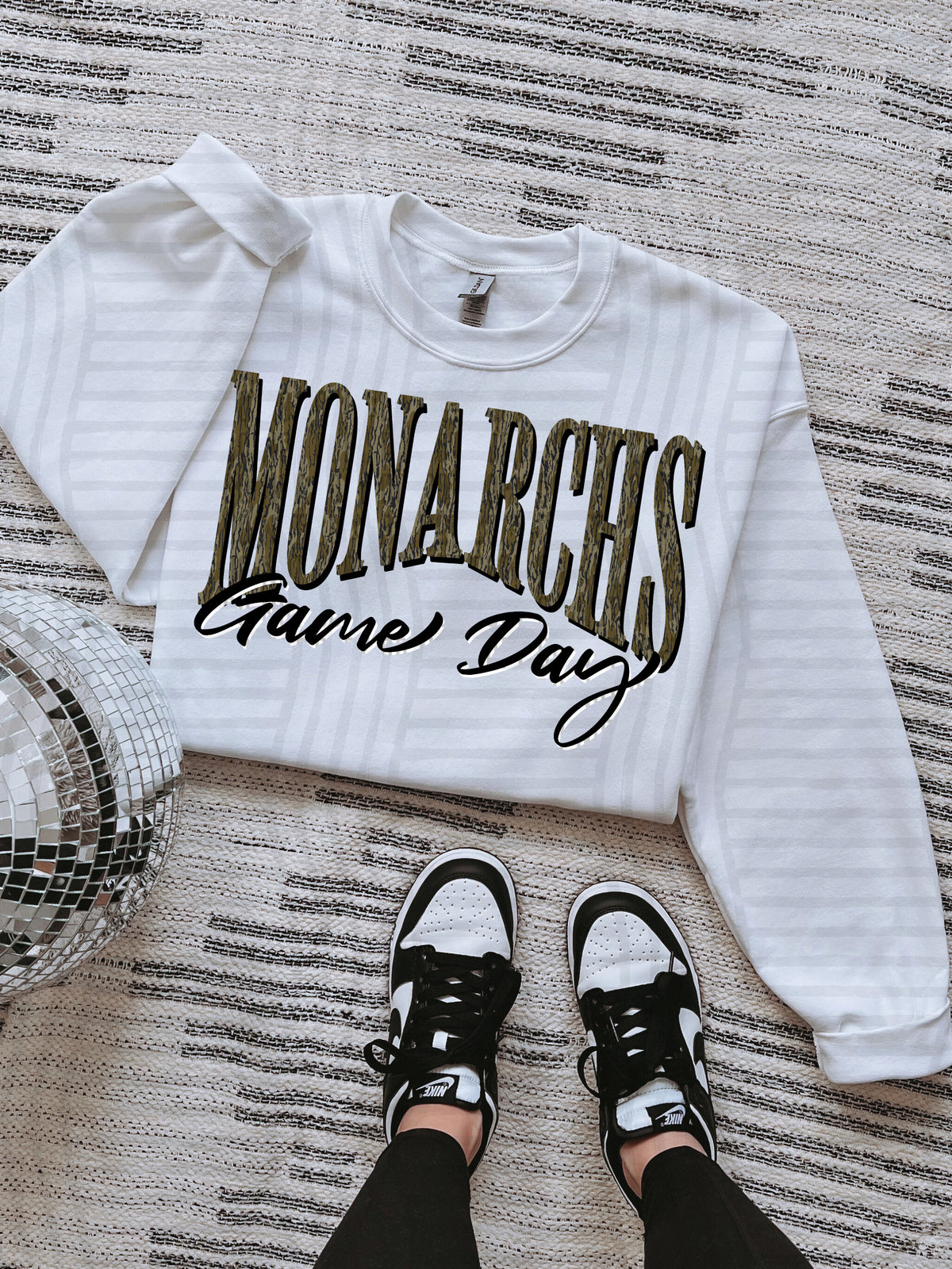 monarchs game day arched camo font (Caplinger) DTF Transfer