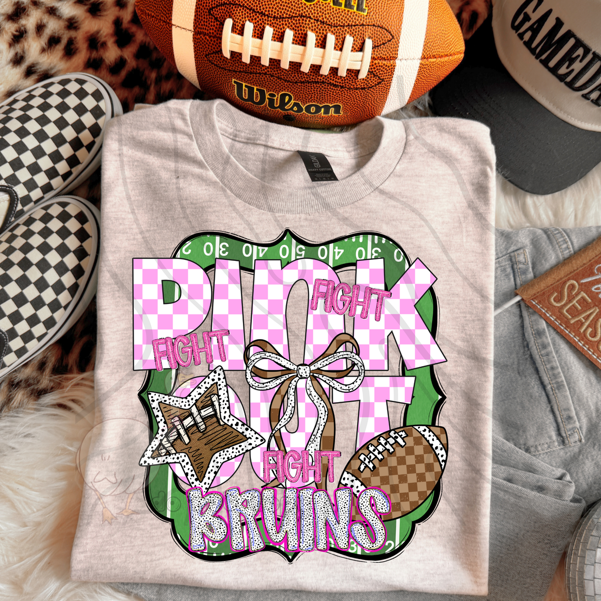 Bruins fight fight fight pink out (DKD) DTF transfer