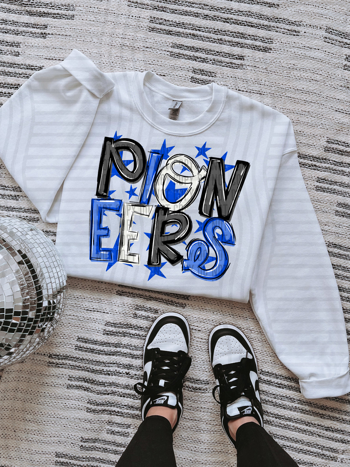 pioneers black and blue with blue stars (caplinger) DTF Transfer
