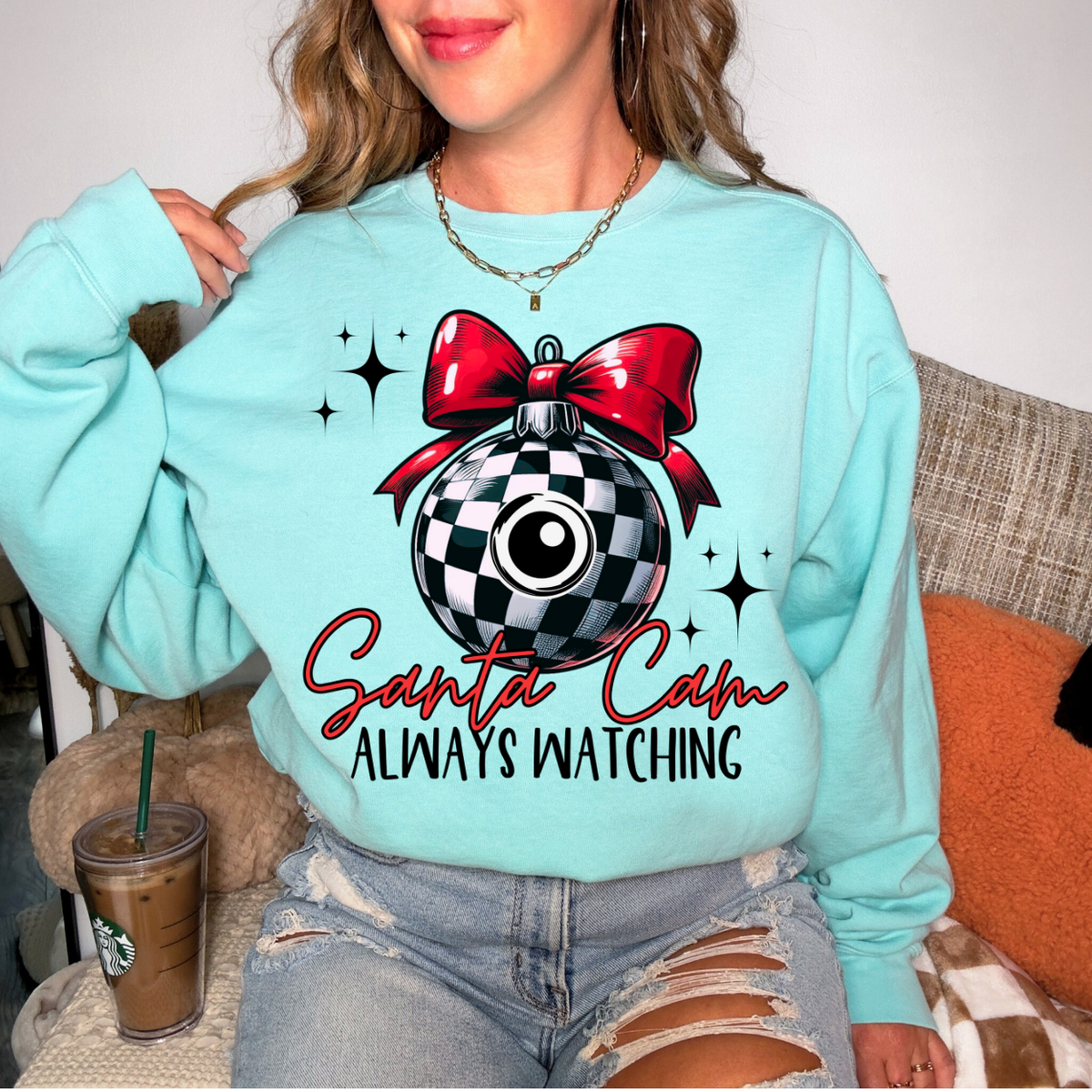 santa Cam Always Watching DTF Transfer