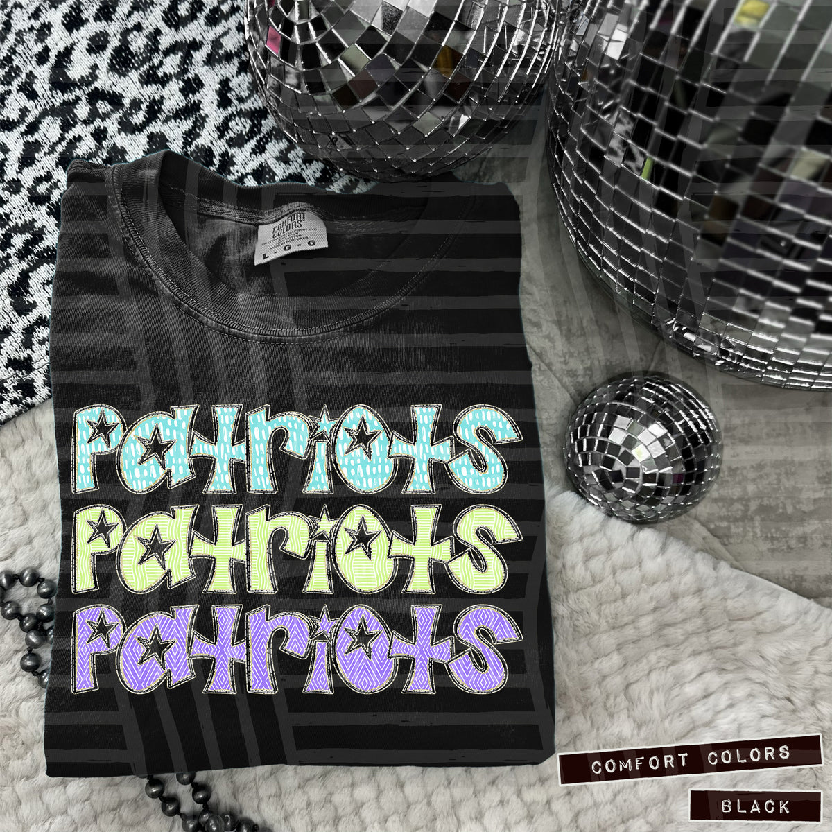 Patriots Pastel Star Stacked (Caplinger) 101648 DTF transfer