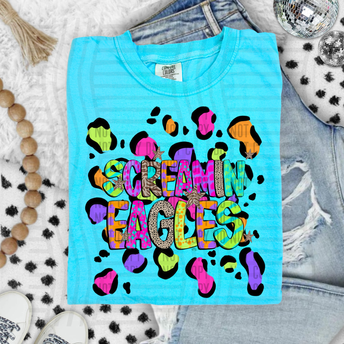 Screamin eagles Funky Mix Up Leopard Mascot (Caplinger) DTF transfer