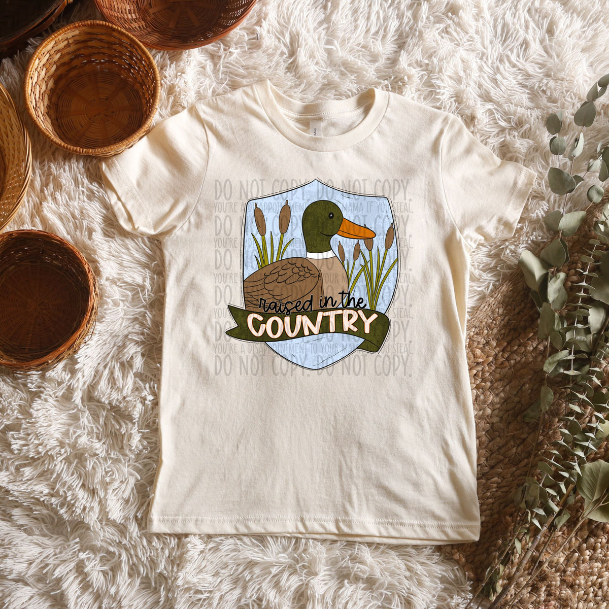 Raised in the country duck (SWD) 100271 DTF transfer
