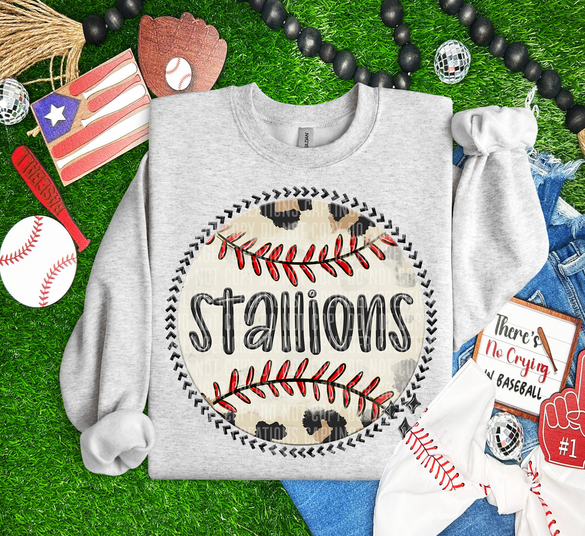 Stallions baseball background (Caplinger) DTF transfer