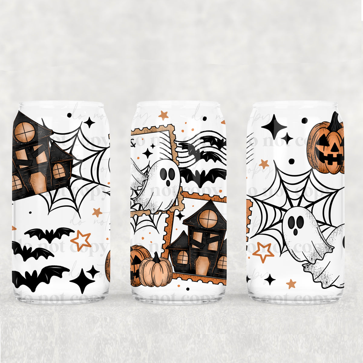 Halloween Stamps with haunted house (CSC) UV DTF WRAP