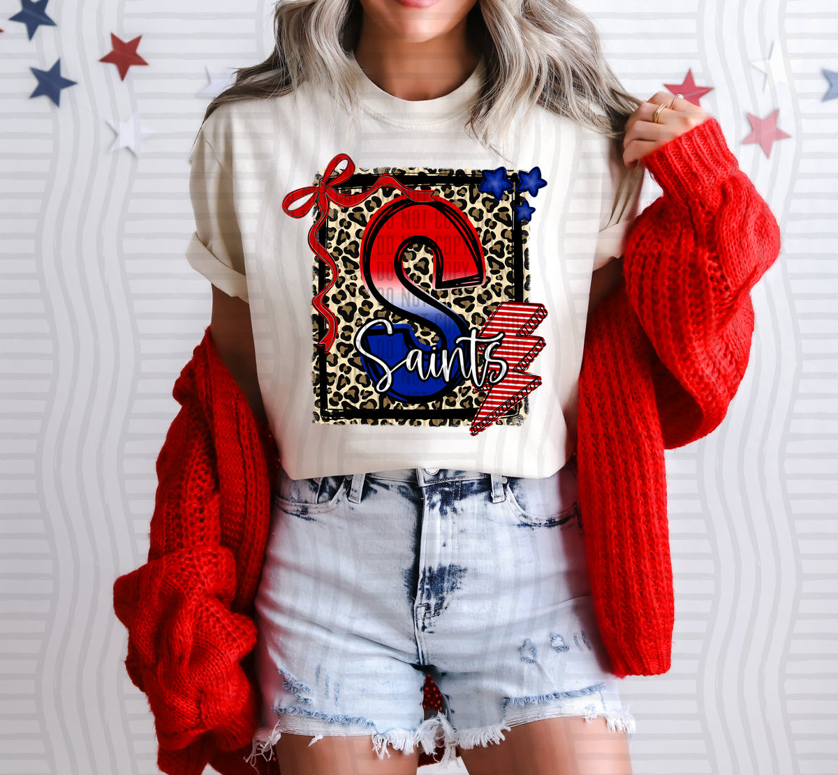 Saints Star-Spangled Sass Mascots (Caplinger) DTF transfer