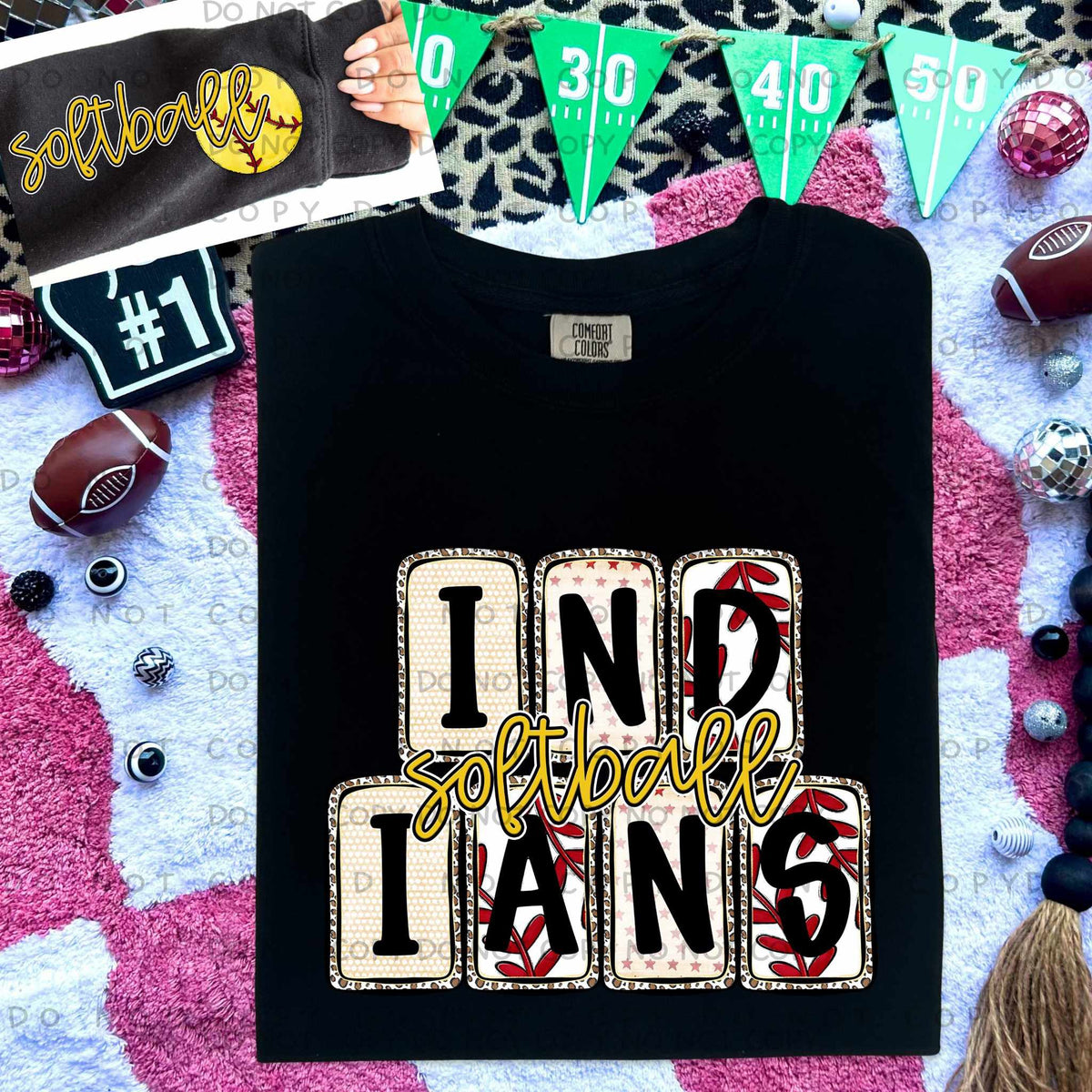 Indians Softball FRONT (Caplinger) 82808 DTF transfer