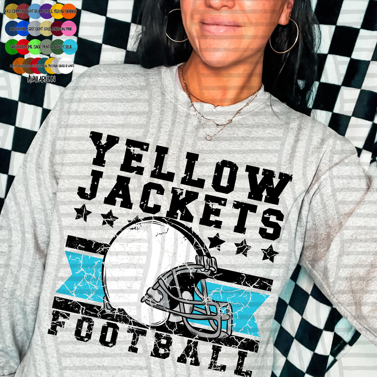 yellow jackets football helmet distressed colors (caplinger) DTF transfer
