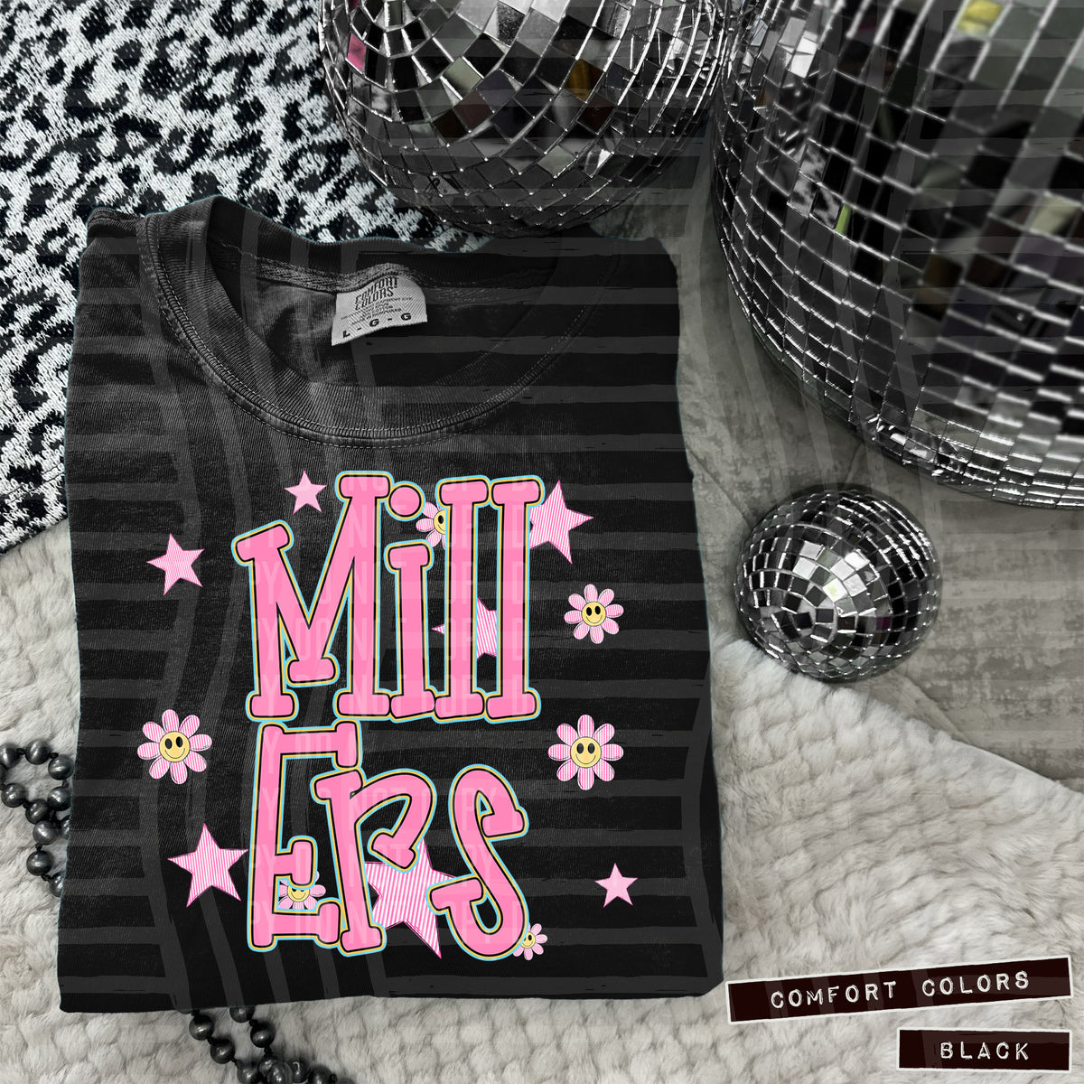 Millers Pink Flowers And Stars 104990 DTF transfer