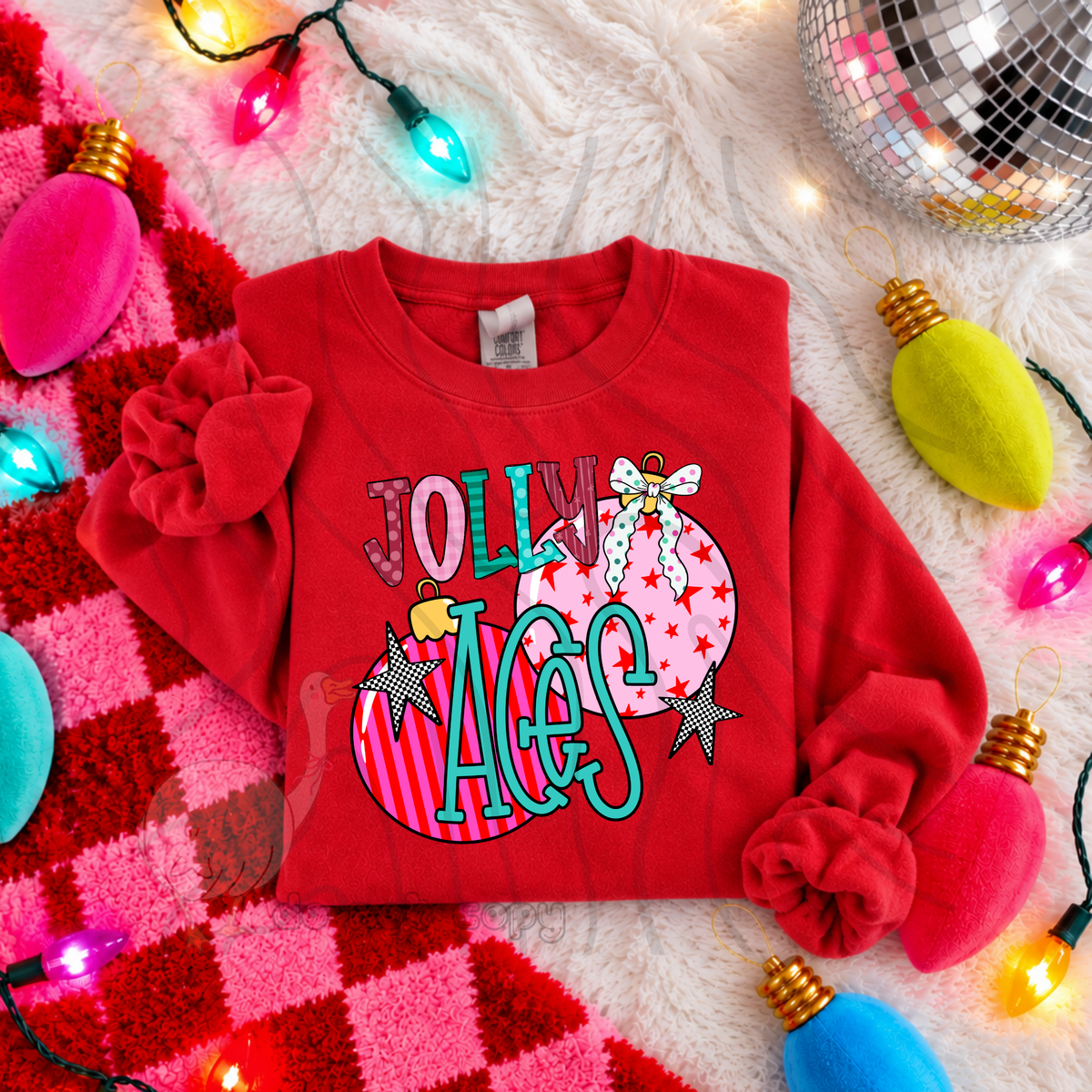 Jolly Aces pink ornaments (DKD) DTF Transfer