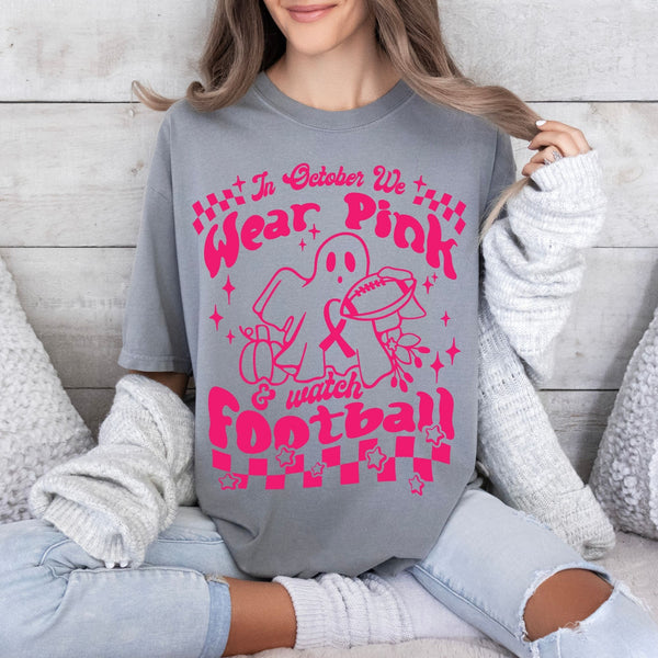 In October We Wear Pink & Watch Football-38775-DTF transfer