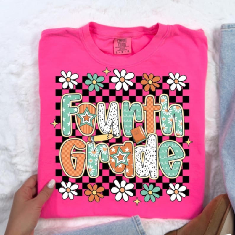 Fourth Grade Retro Teal and orange 117192 DTF transfer