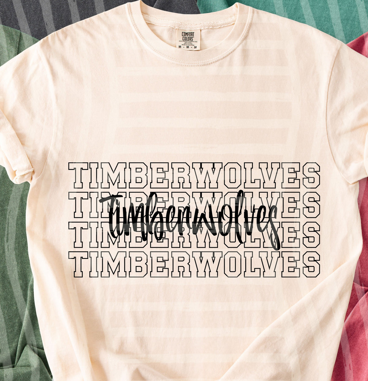timberwolves simple stacked outlines (Caplinger) DTF Transfer