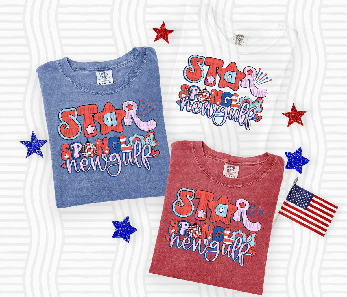 new gulf stars spangled banner (Caplinger) DTF Transfer