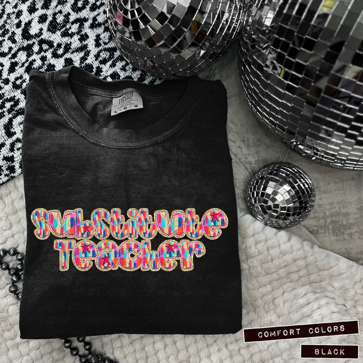 Substitute Teacher Tutti Brushstrokes (Caplinger) DTF transfer