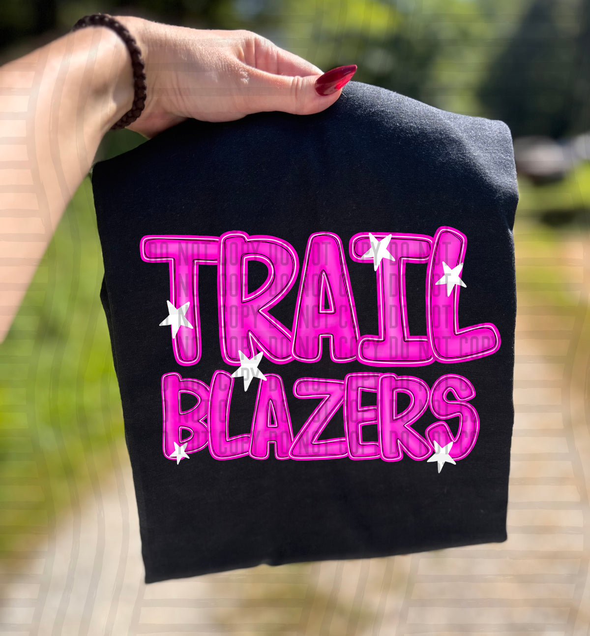 Trail Blazers Pink And Preppy Split 112960 DTF transfer