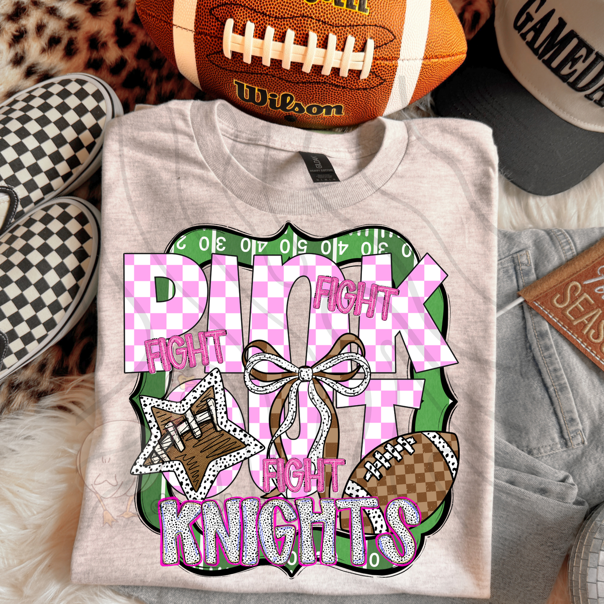 Knights fight fight fight pink out (DKD) DTF transfer