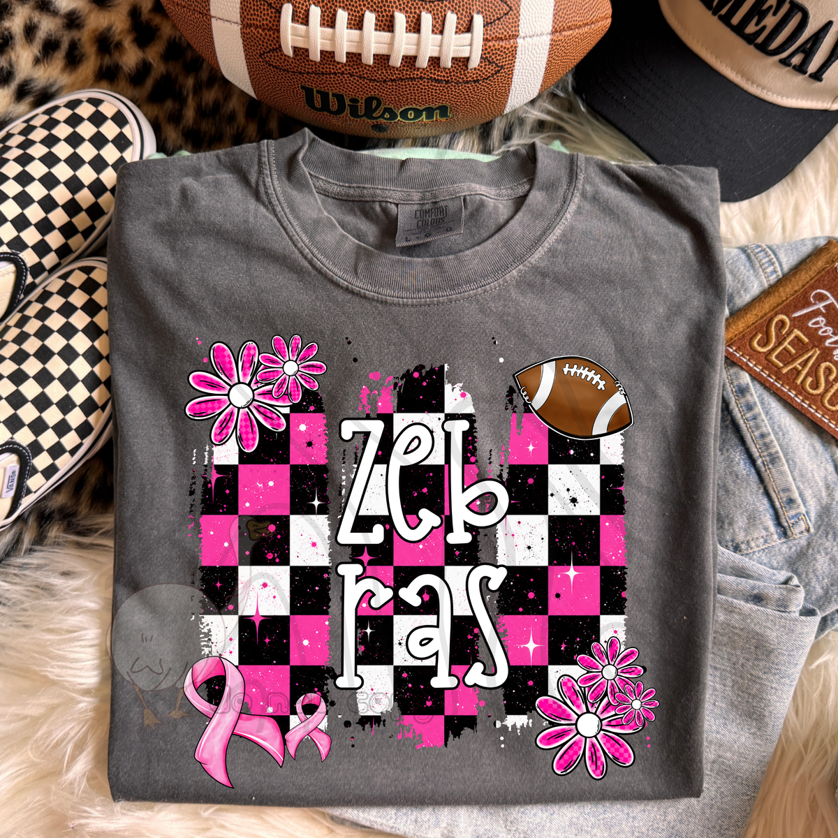Zebras Pink Checker Mascot (DKD) DTF Transfers