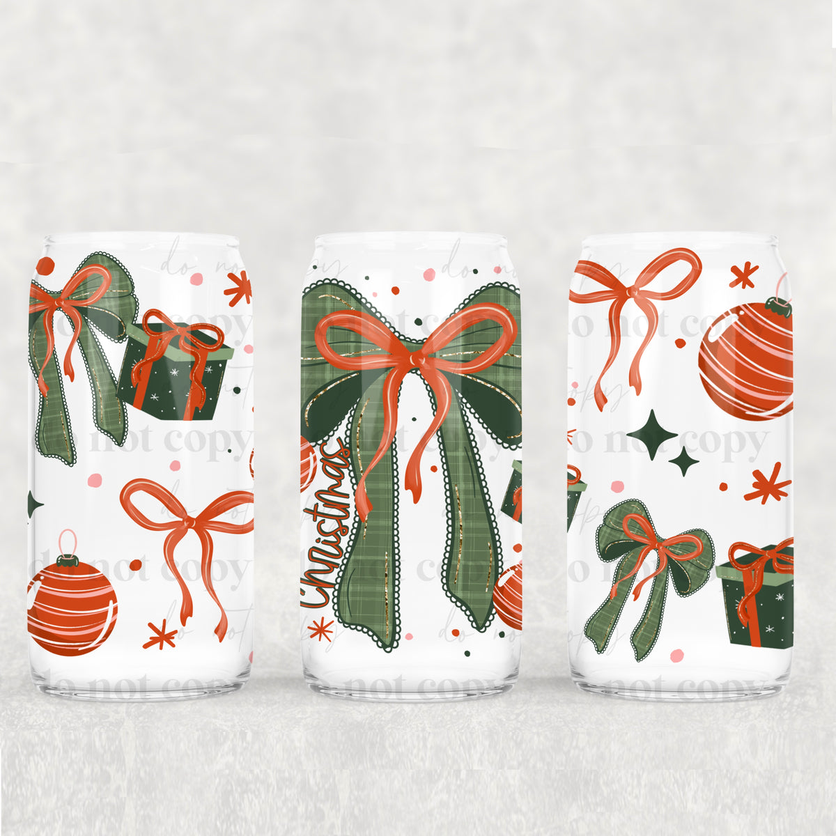 Christmas Bow (CSC) UV DTF Transfer