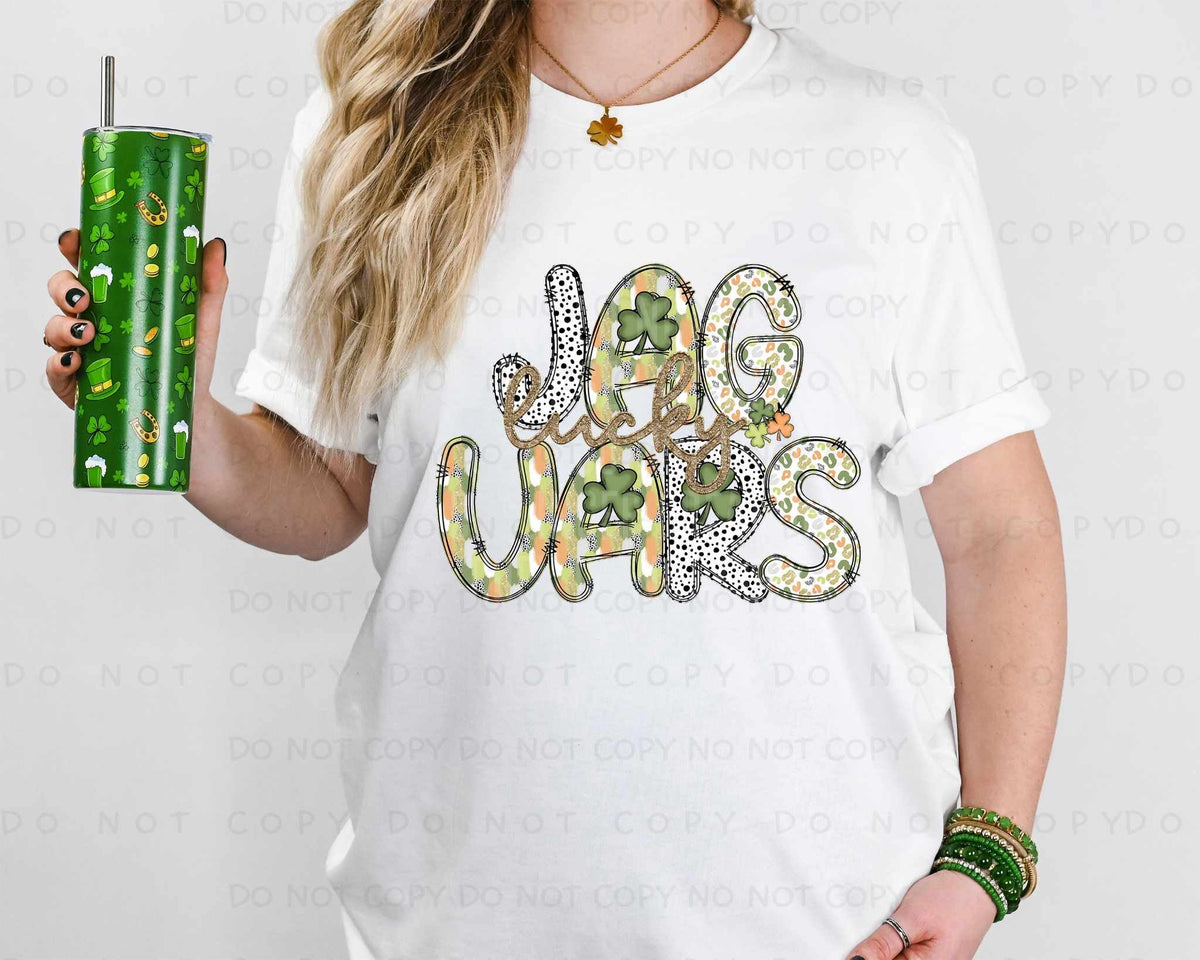 Lucky jaguars st Patrick patterns (caplinger) 82506 DTF transfer