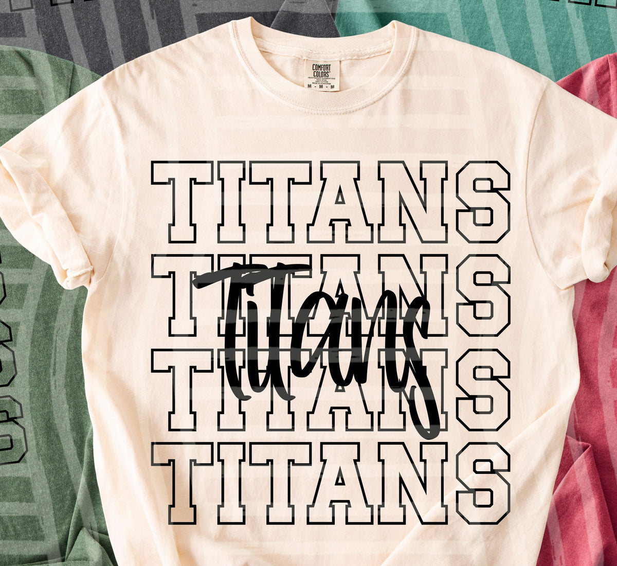 titans simple stacked outlines (Caplinger) DTF Transfer