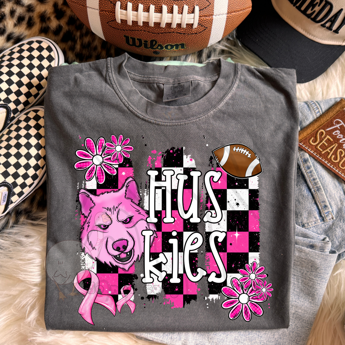Huskies Pink Checker Mascot (DKD) DTF Transfers