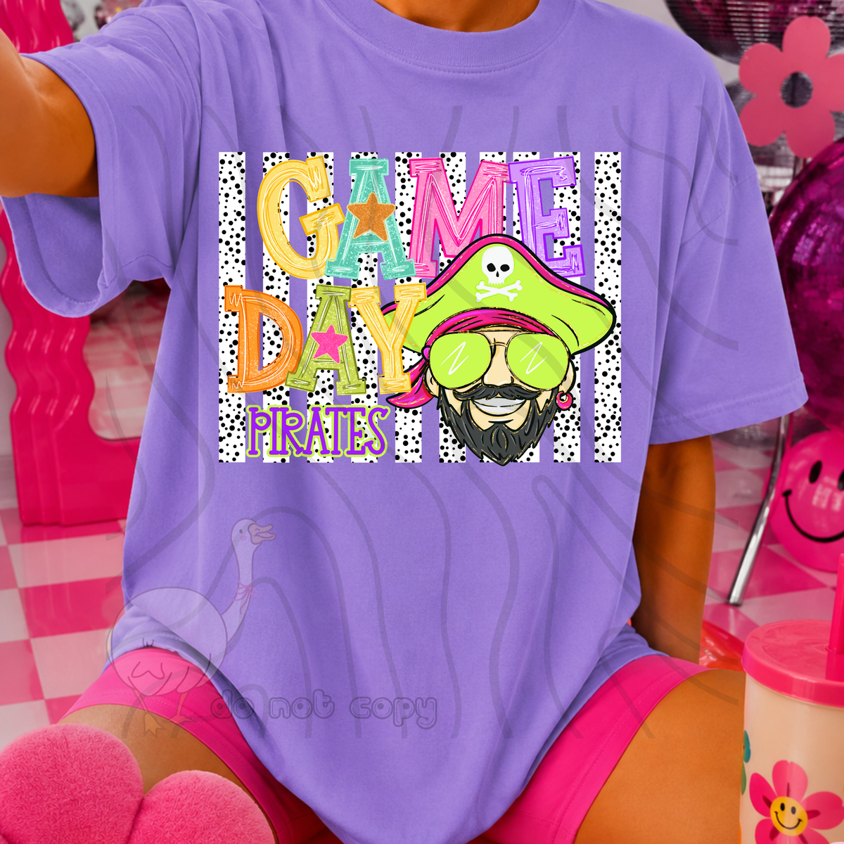 Pirates poppy game day (DKD) DTF Transfer