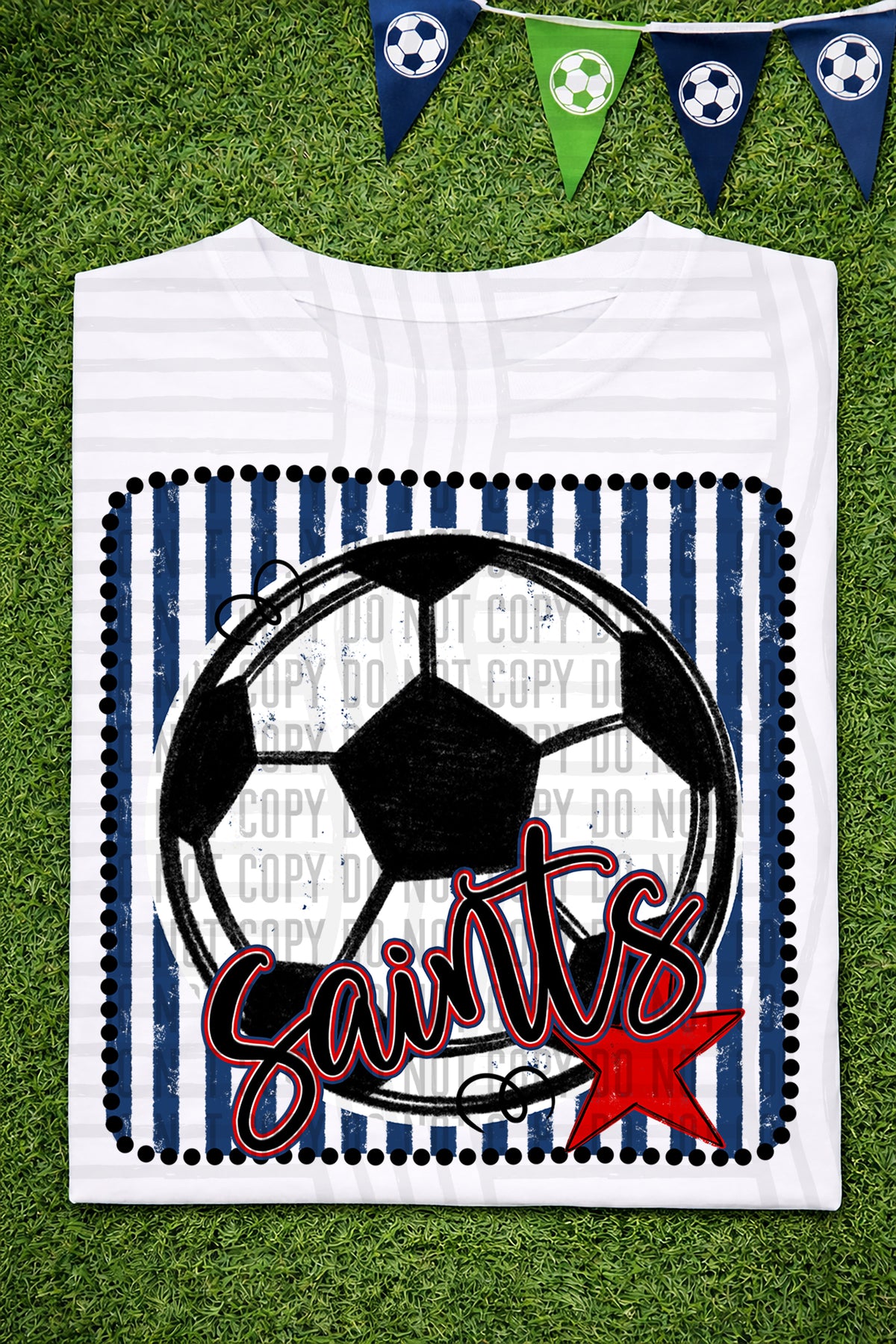 Saints RWB Framed (Caplinger) DTF transfer