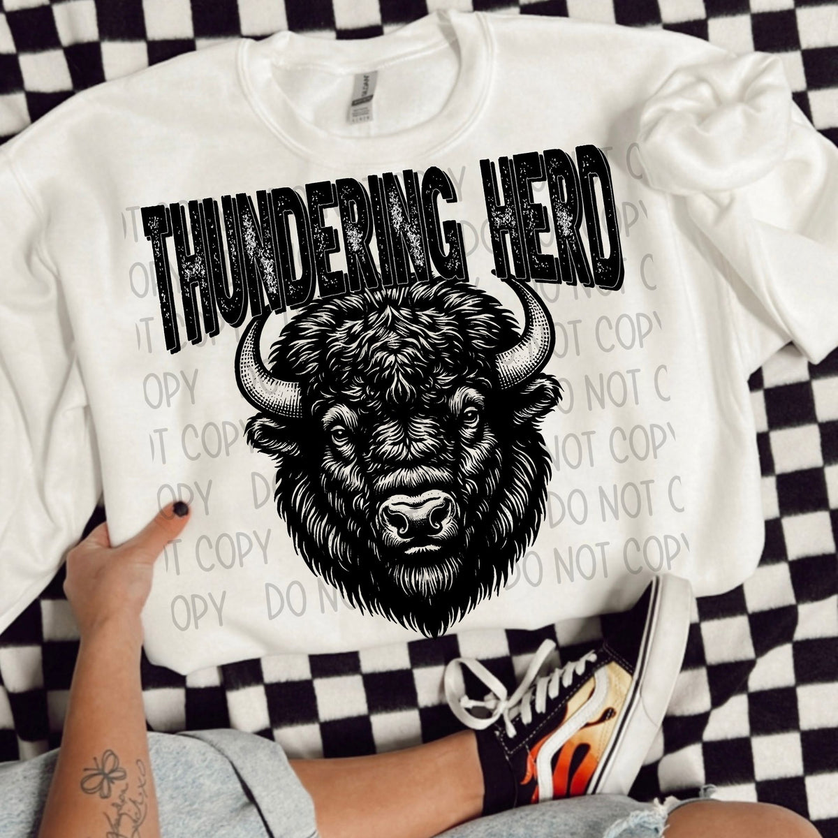 Thundering hero black/white outline DTF transfer