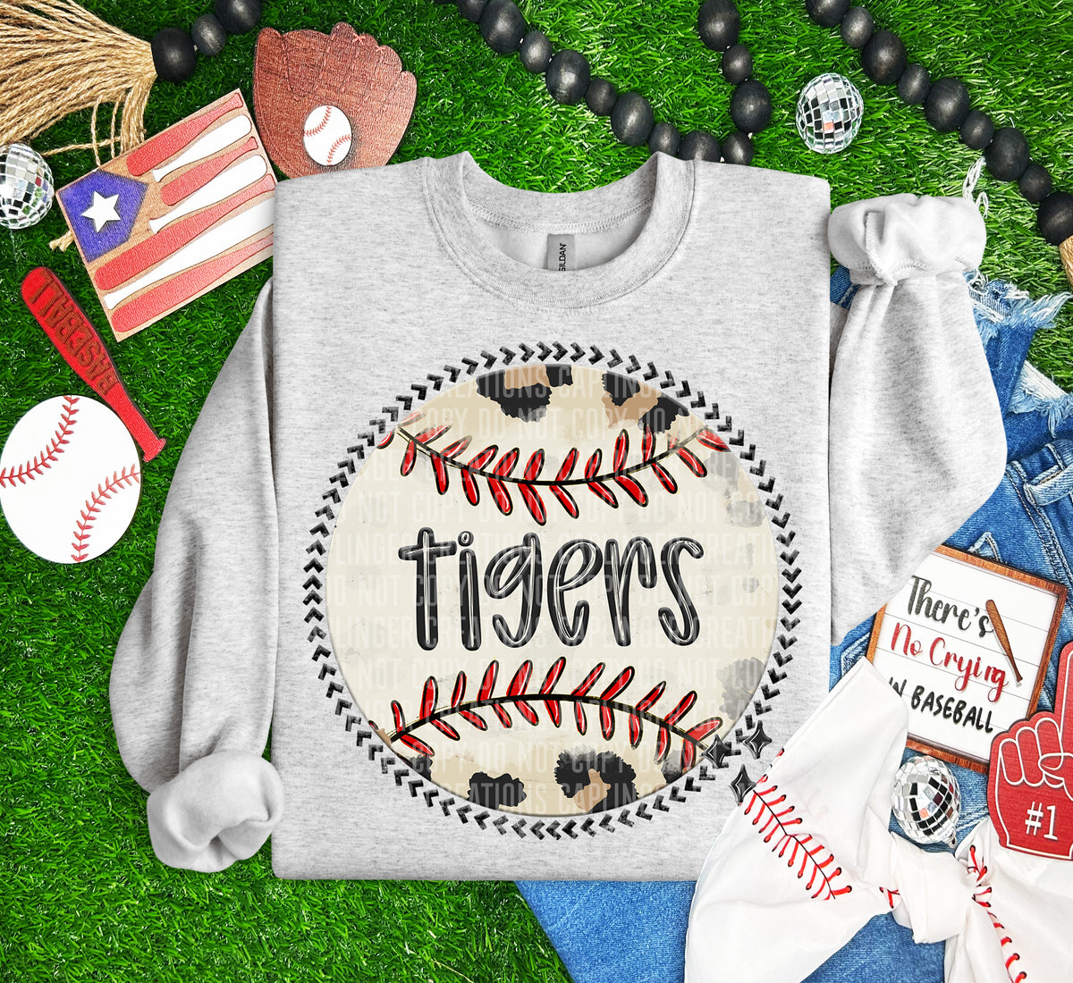 Tigers baseball background (Caplinger) DTF transfer
