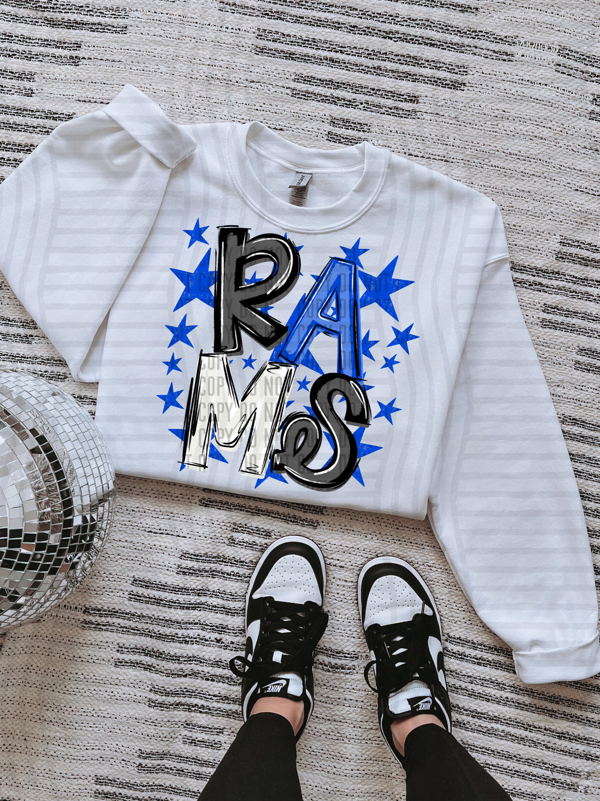 rams men black and blue with blue stars (caplinger) DTF Transfer
