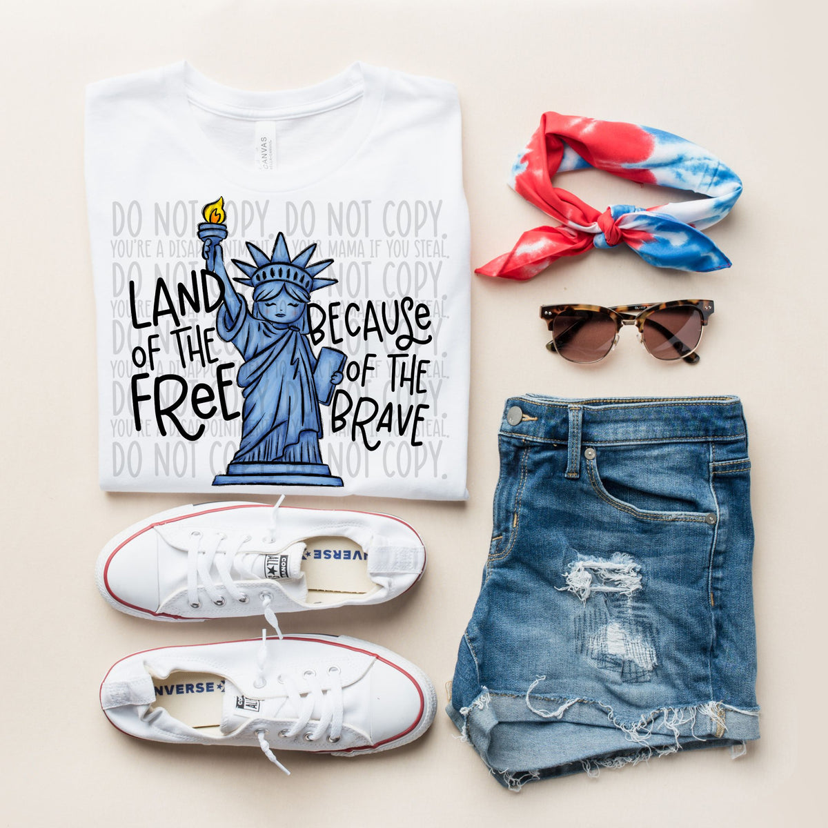 Land of the free because of the brave statue of liberty (SWD) 102212 DTF transfer