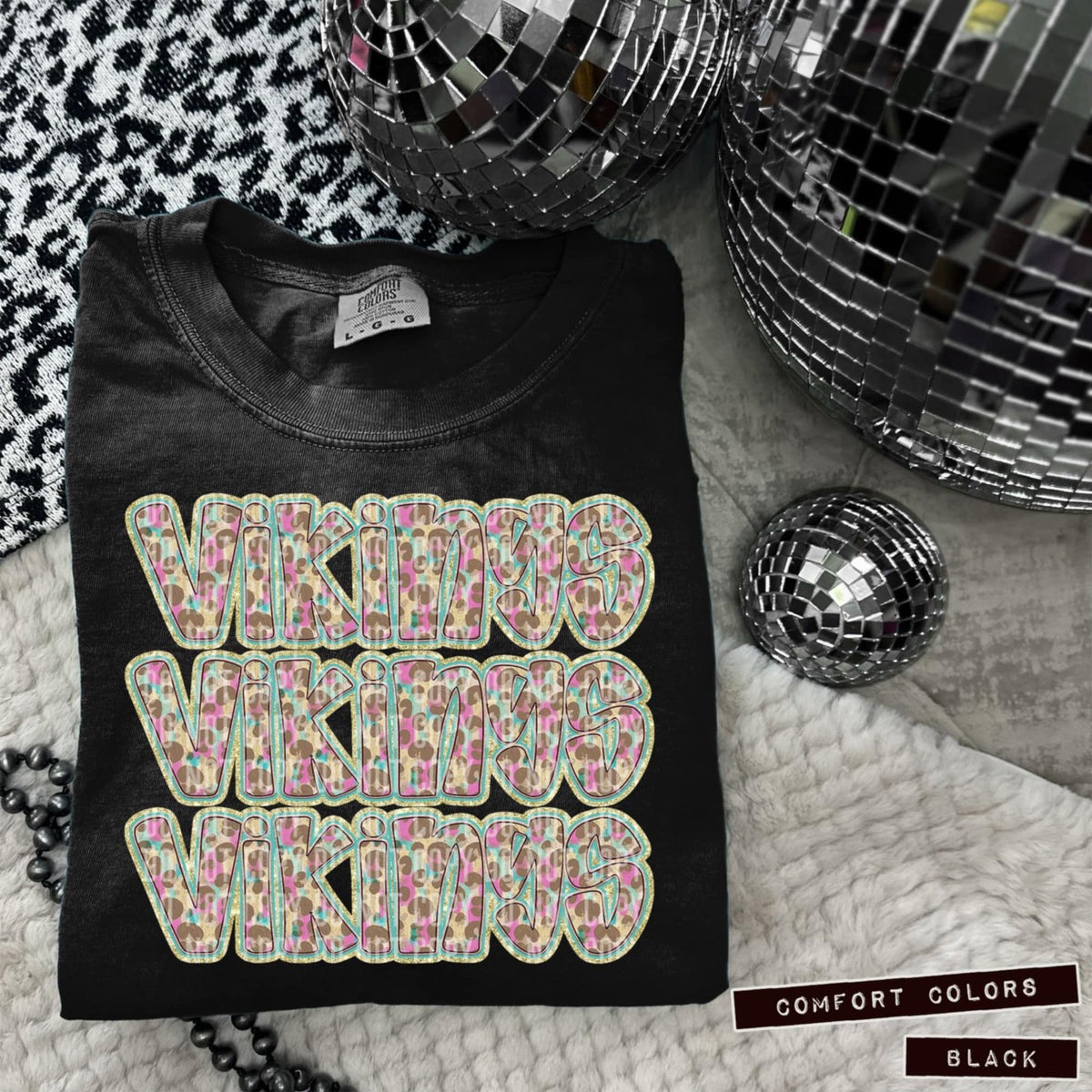 Vikings Leopard Stacked (Caplinger) 98398 DTF transferg