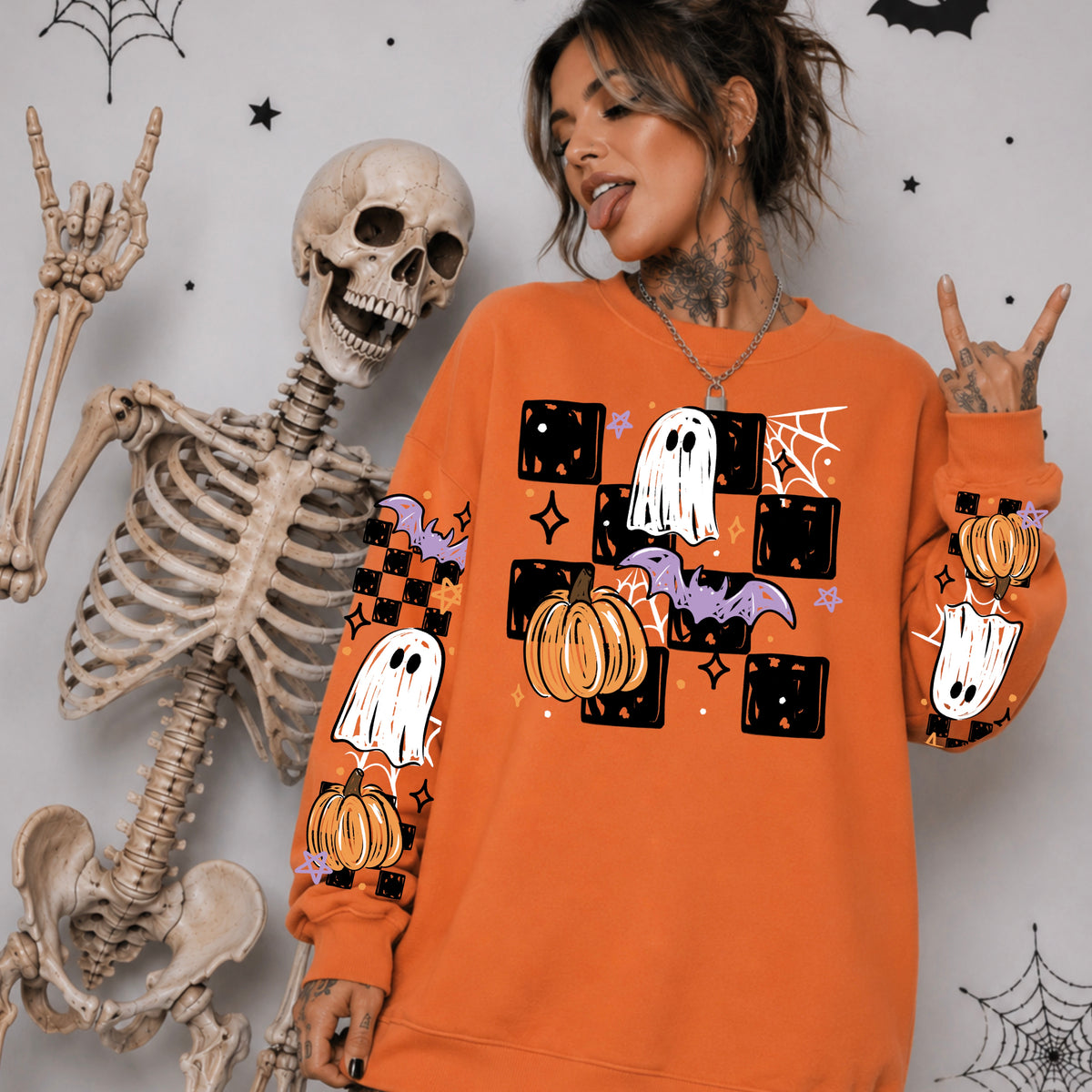 Sketchy Halloween checker (front only) (CSC) DTF Transfer