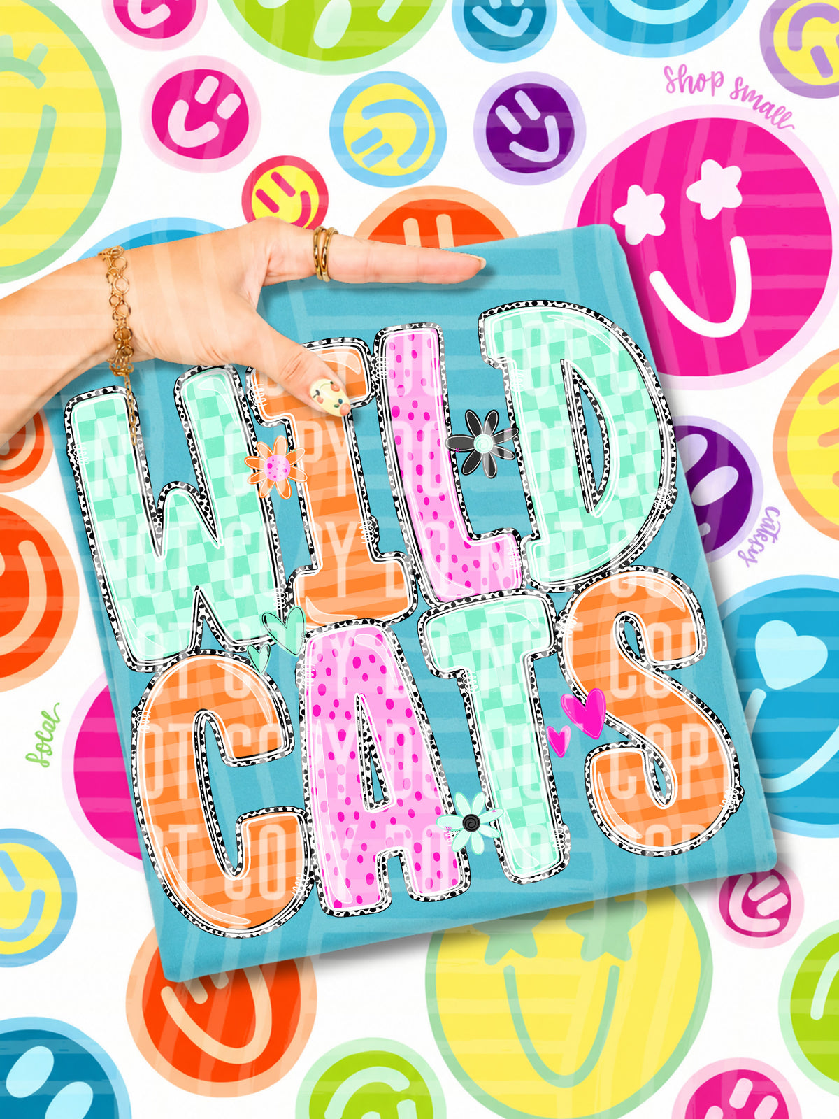 wildcats 22 happy blooms (caplinger) DTF transfer