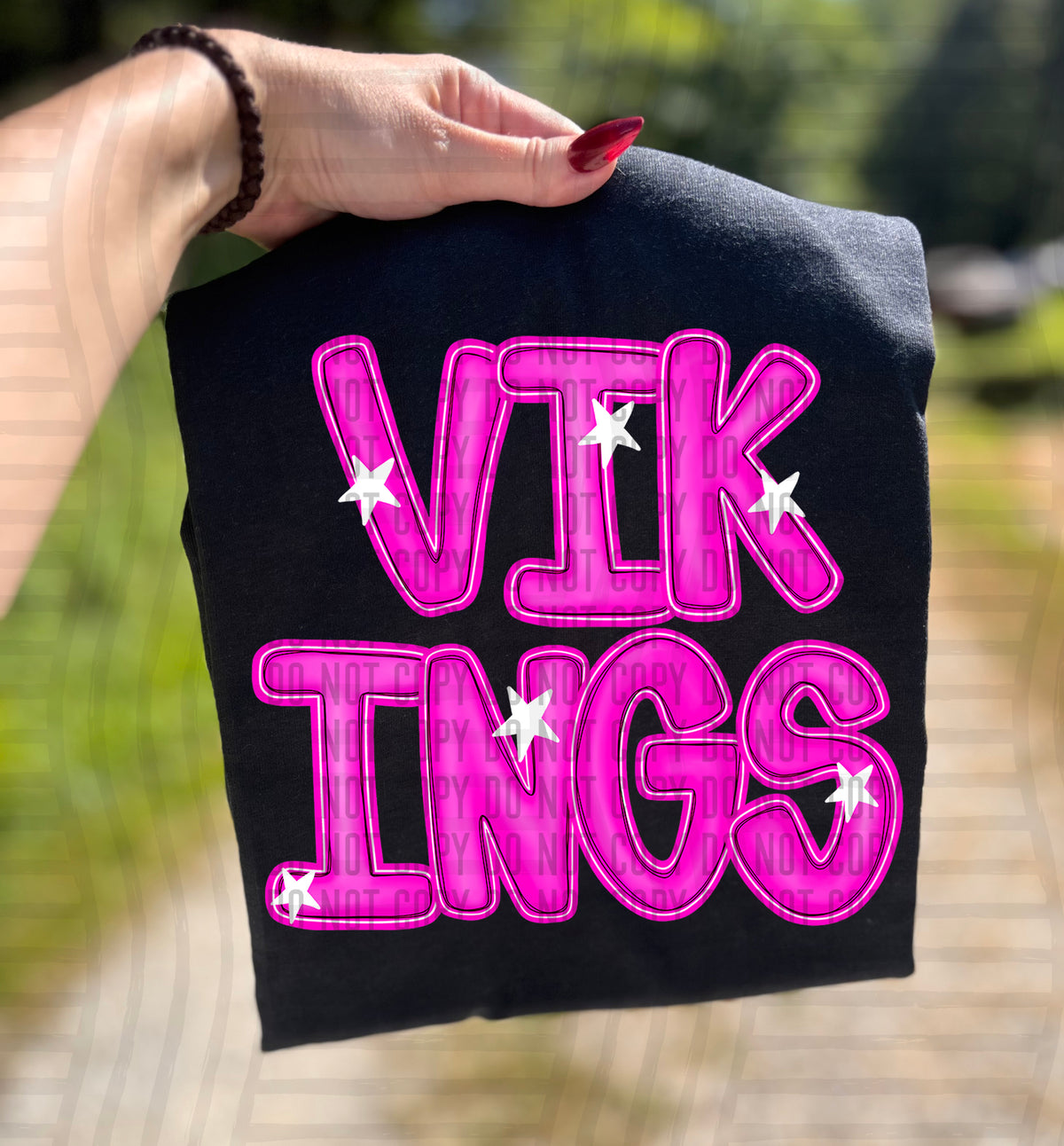 Vikings Pink And Preppy Split 112963 DTF transfer