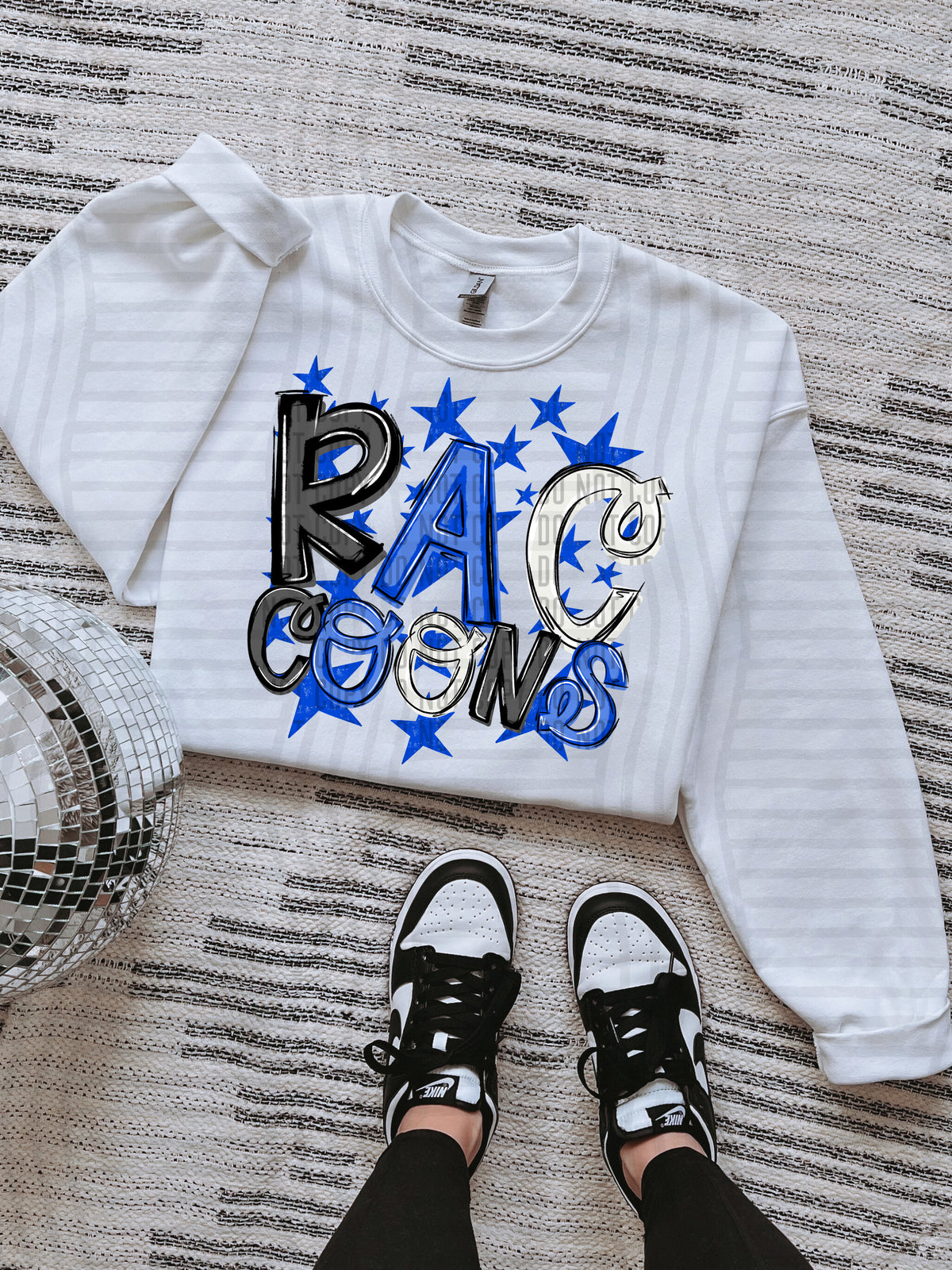 racoons black and blue with blue stars (caplinger) DTF Transfer