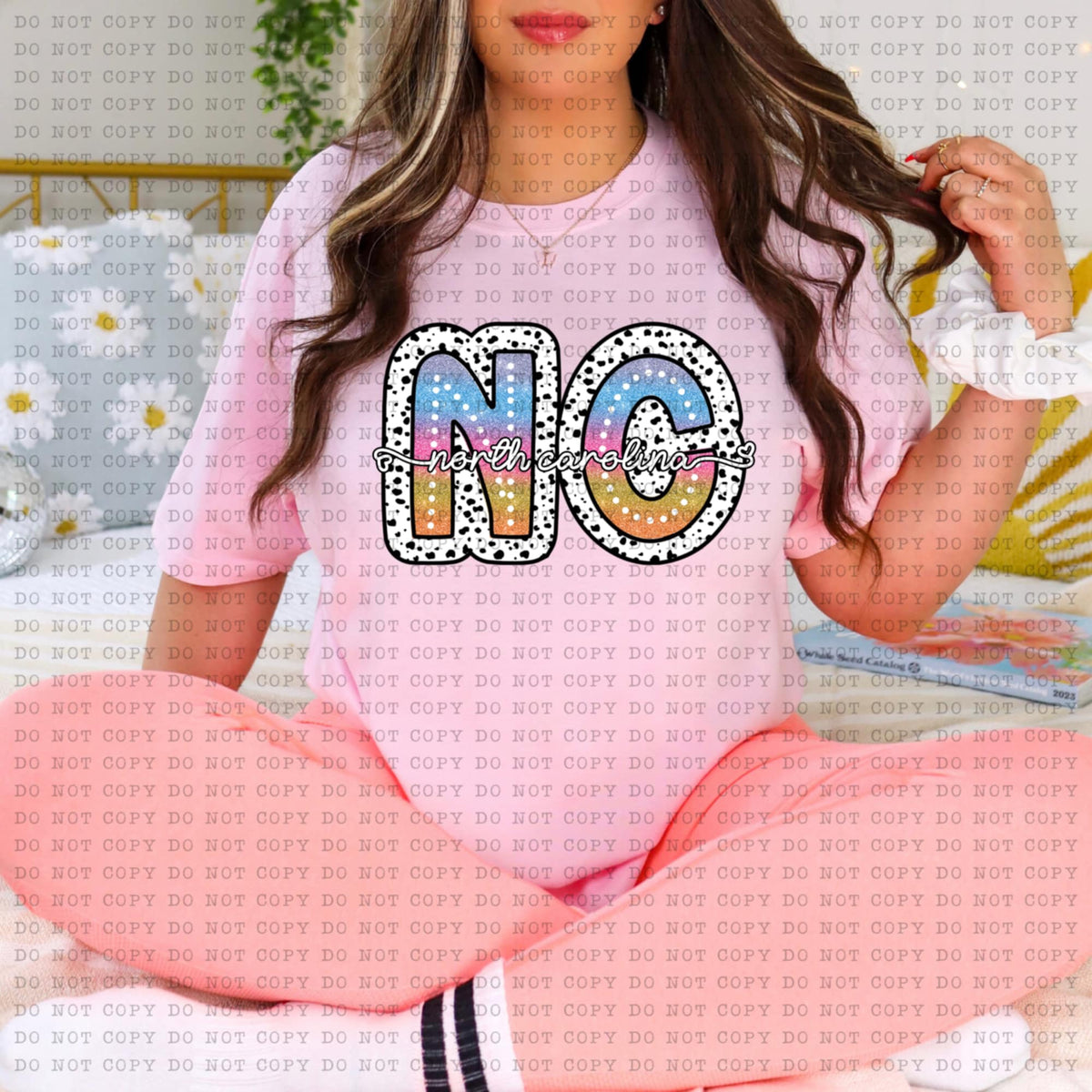 NC North Carolina tie dye dottie (ECHT) 94245 DTF transfer