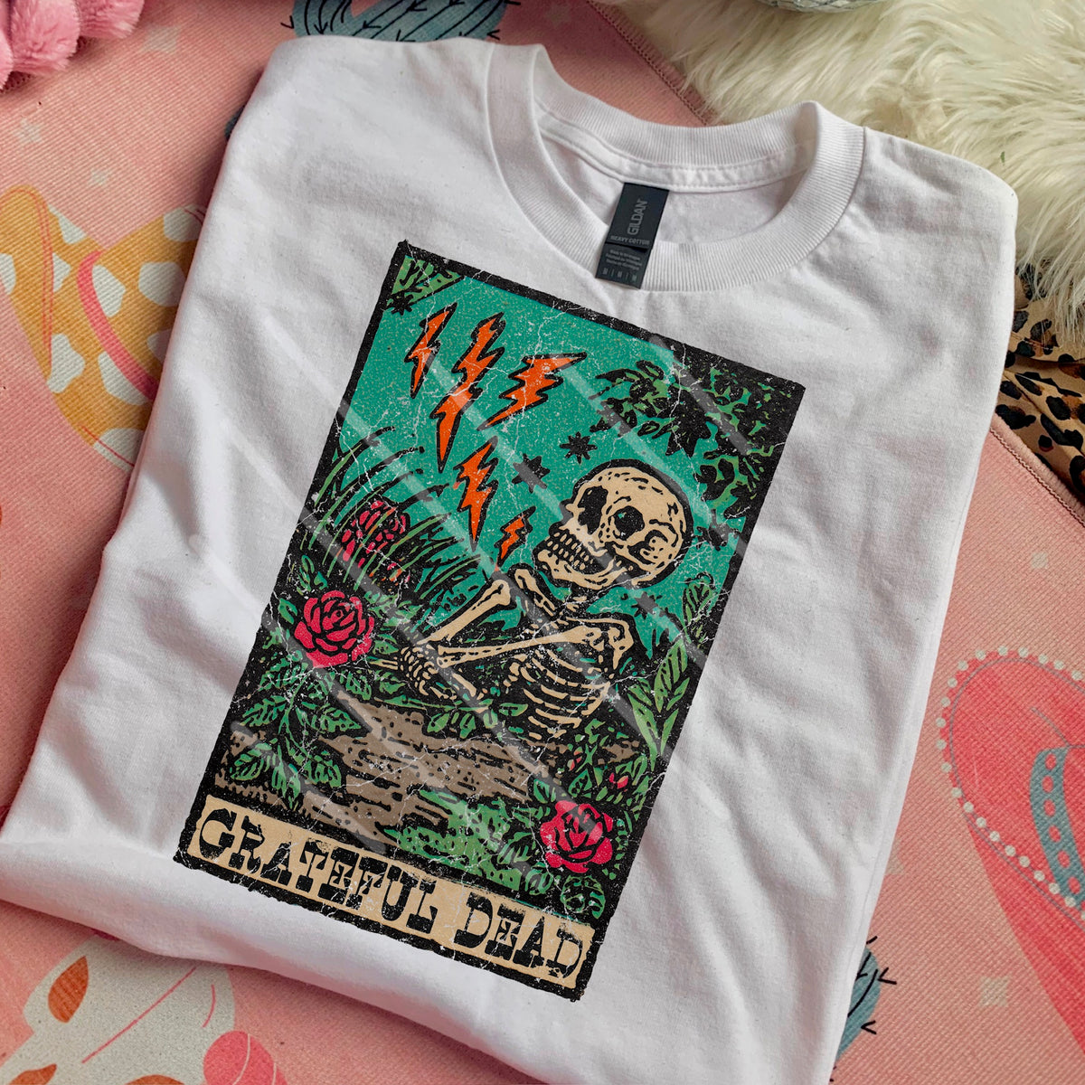Grateful Skeleton DISTRESSED (saved) 110438 DTF transfer
