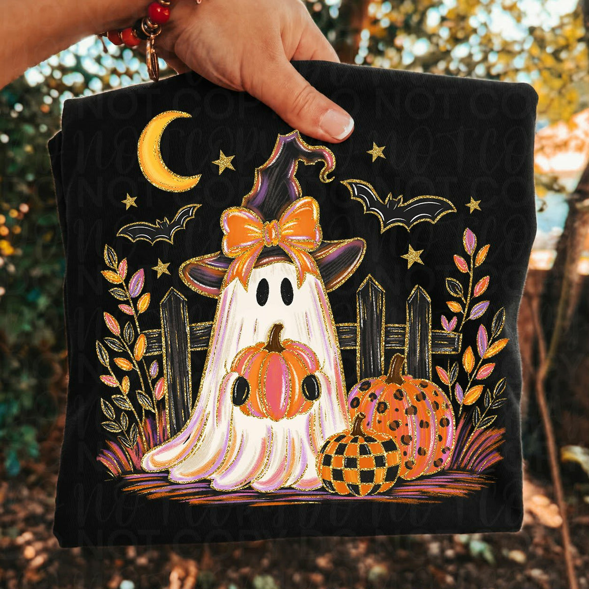 Spooky cute ghostie and pumpkins (UAC) DTF Transfer