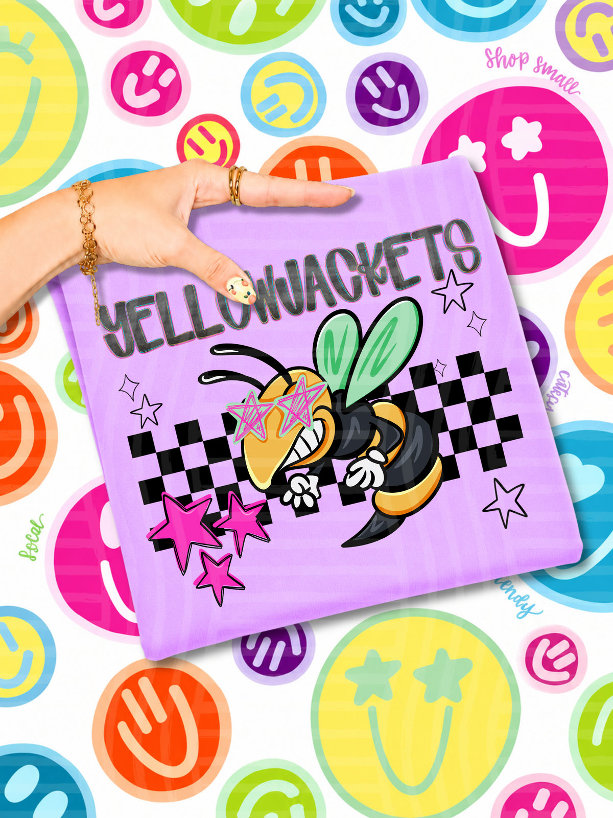 yellow jackets starry eyed checks (CAPLINGER) DTF Transfer